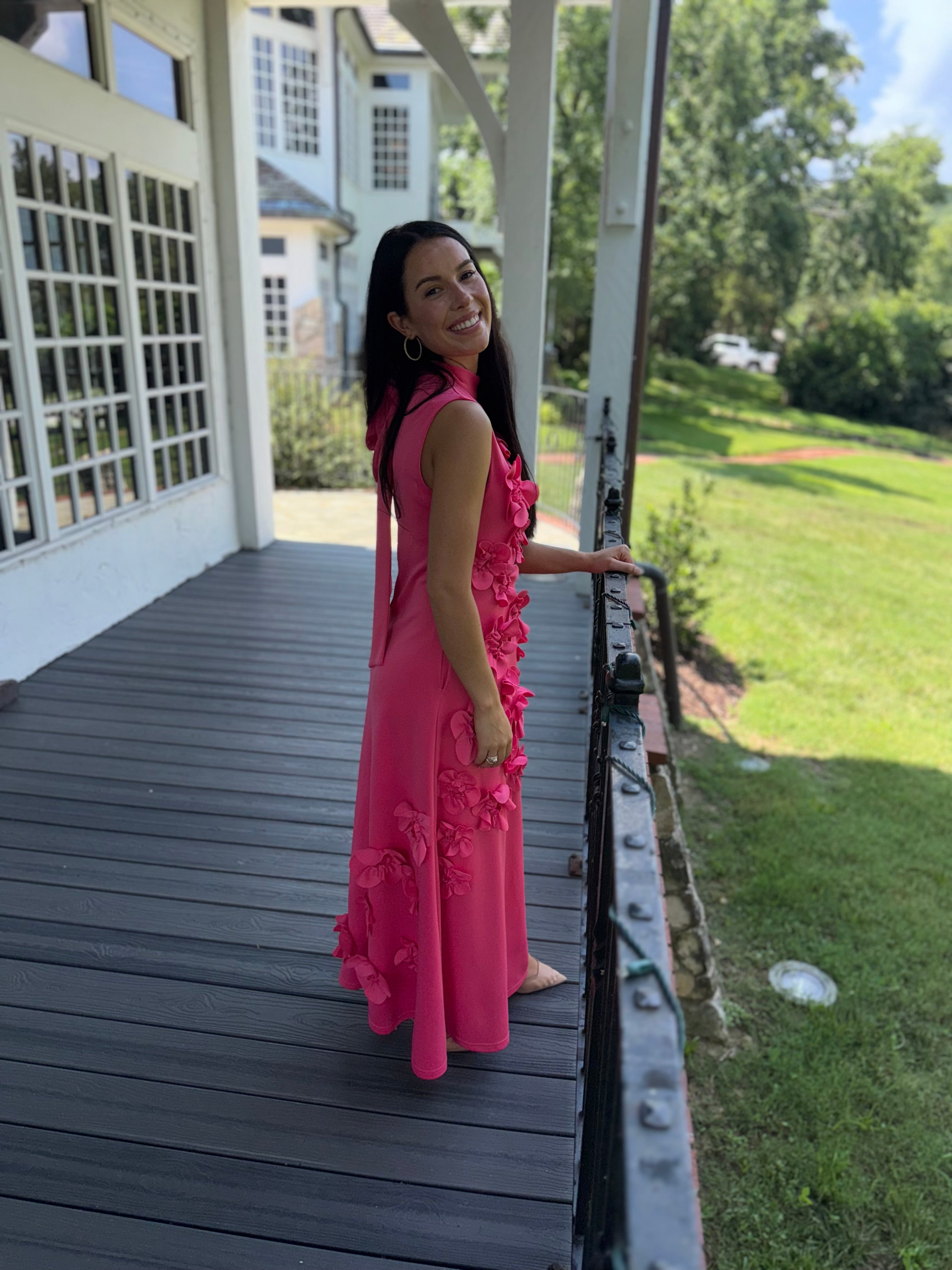 Pink Floral Maxi Dress