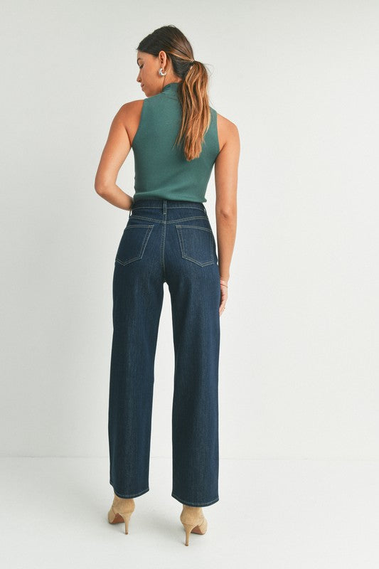 Retro Wide Straight Leg Jeans by Just Black Denim