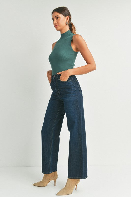 Retro Wide Straight Leg Jeans by Just Black Denim