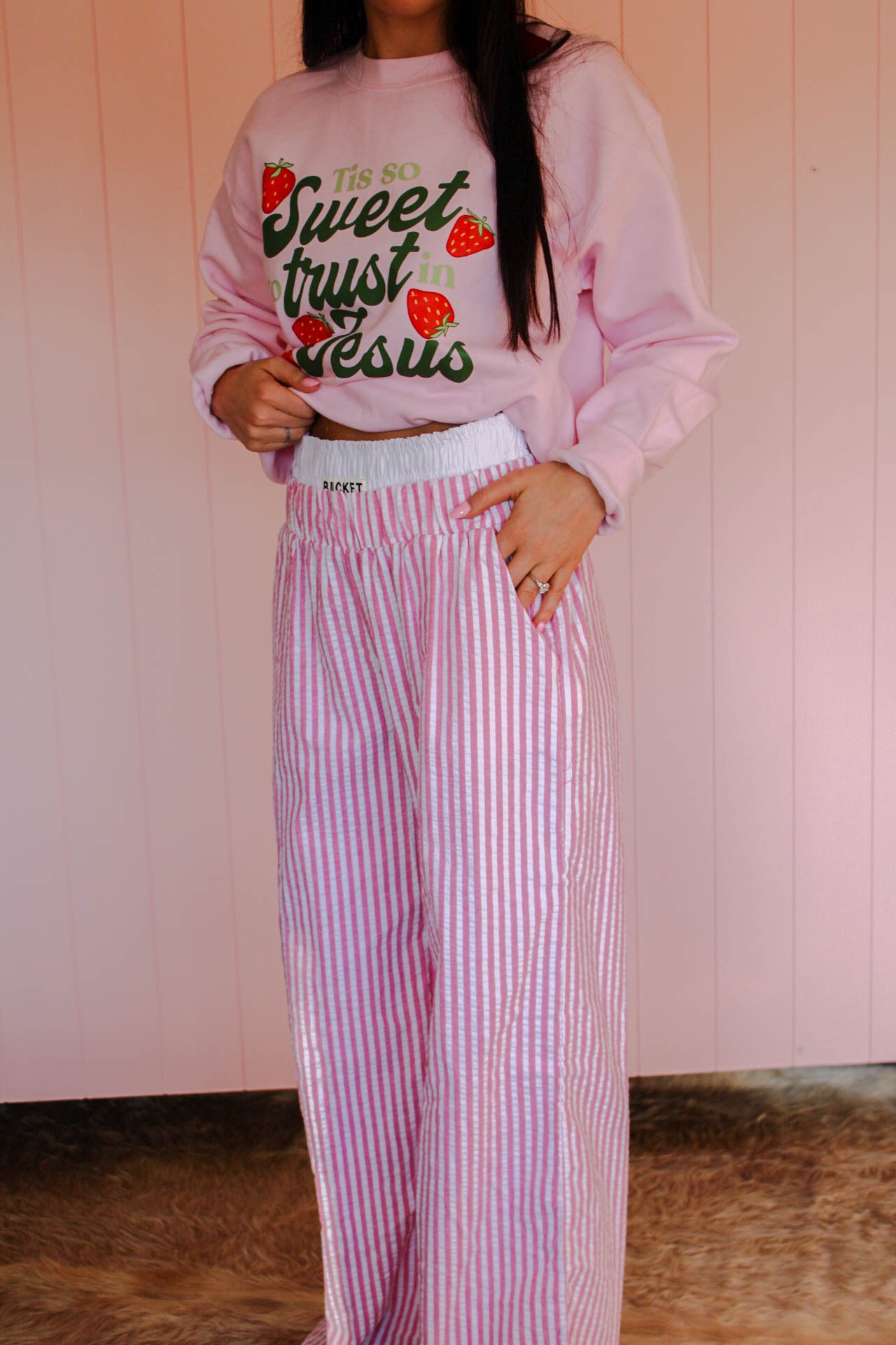 Striped Boxer Pants in Pink
