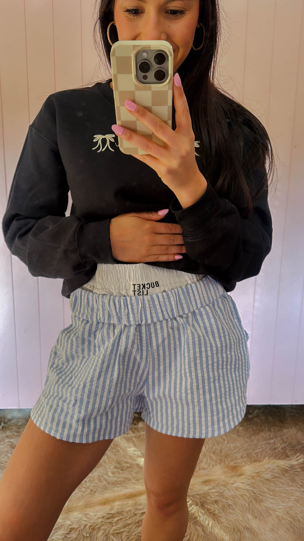 Striped Boxer Shorts in Sky Blue