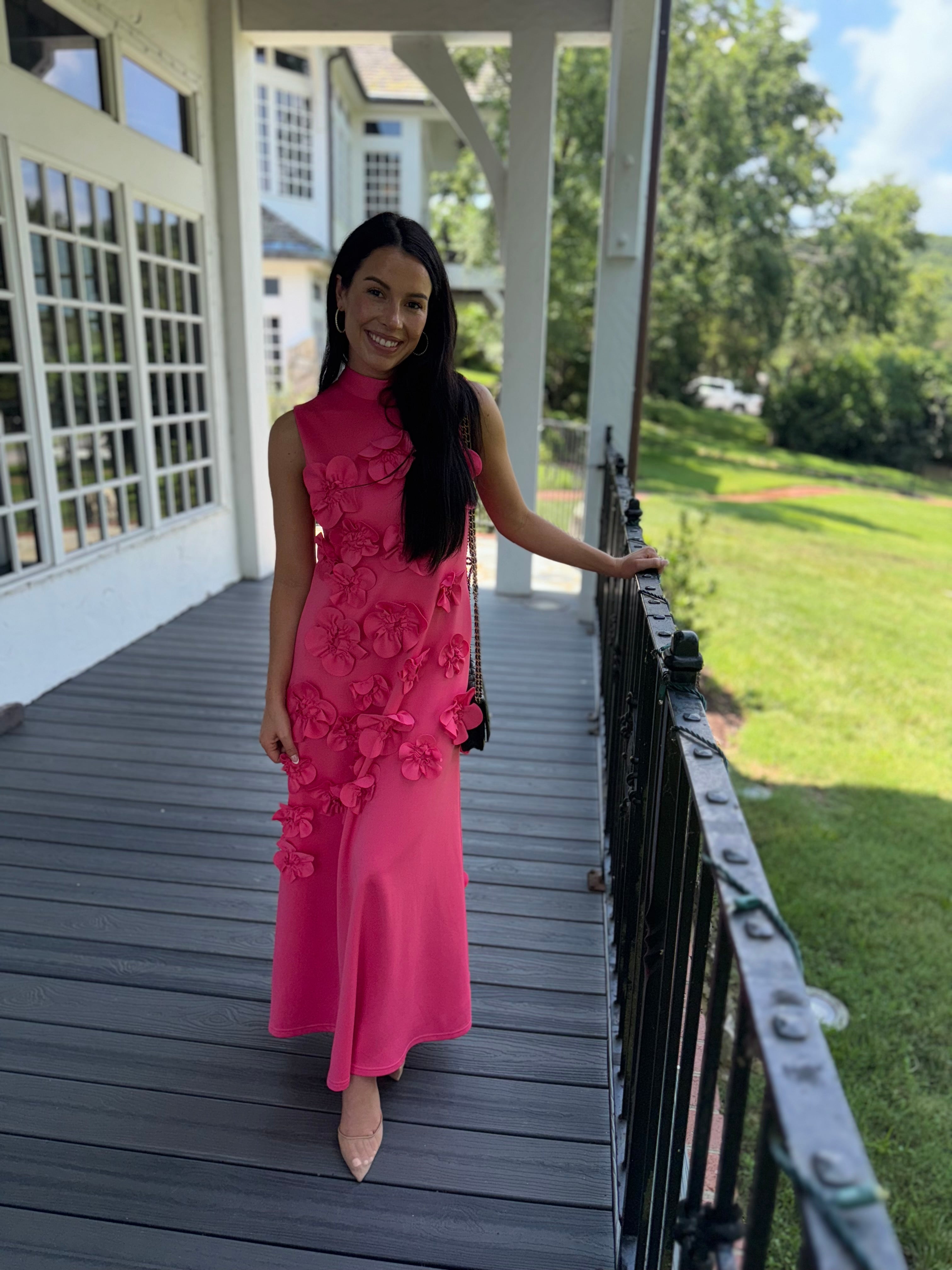 Pink Floral Maxi Dress