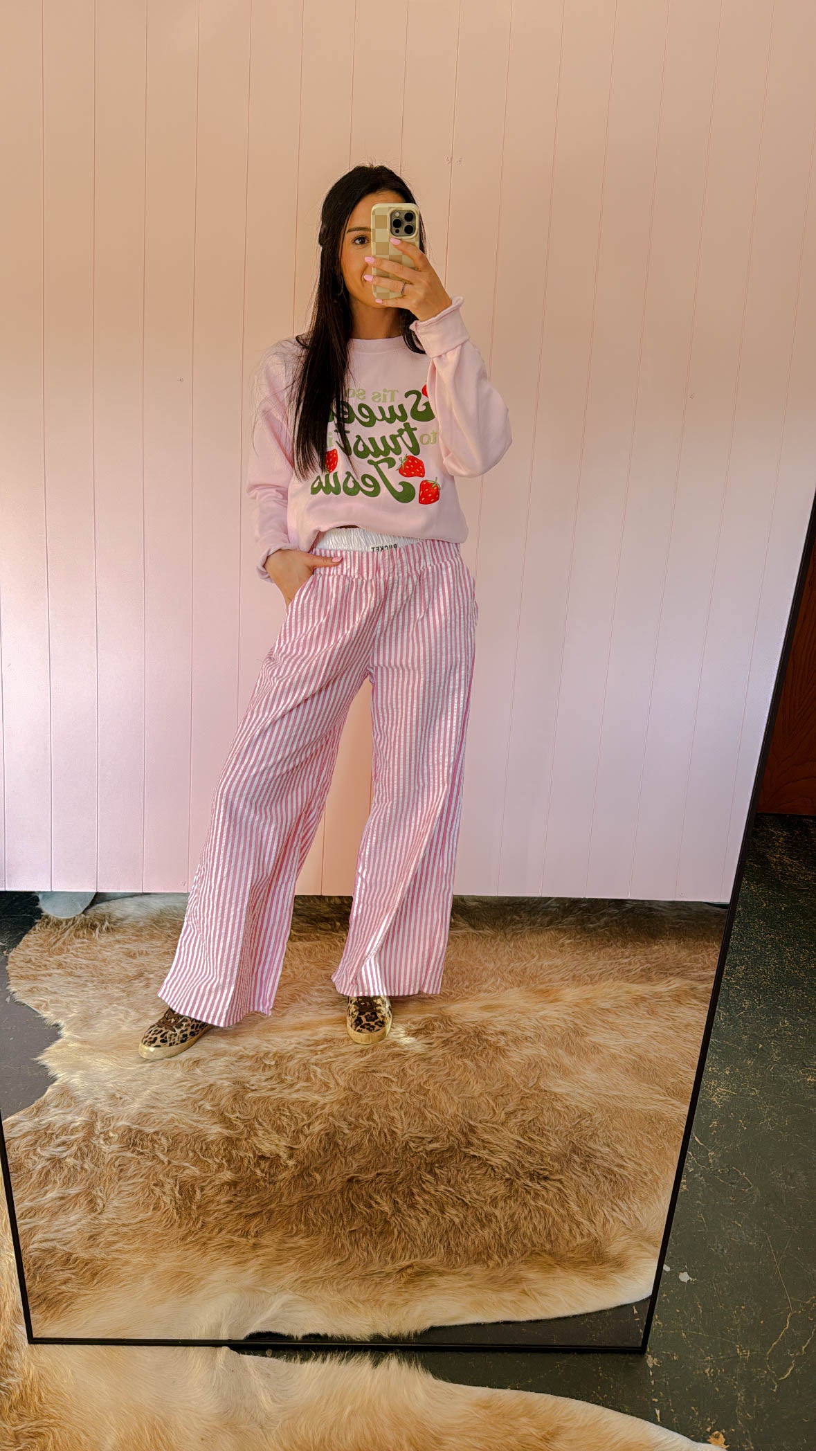Striped Boxer Pants in Pink