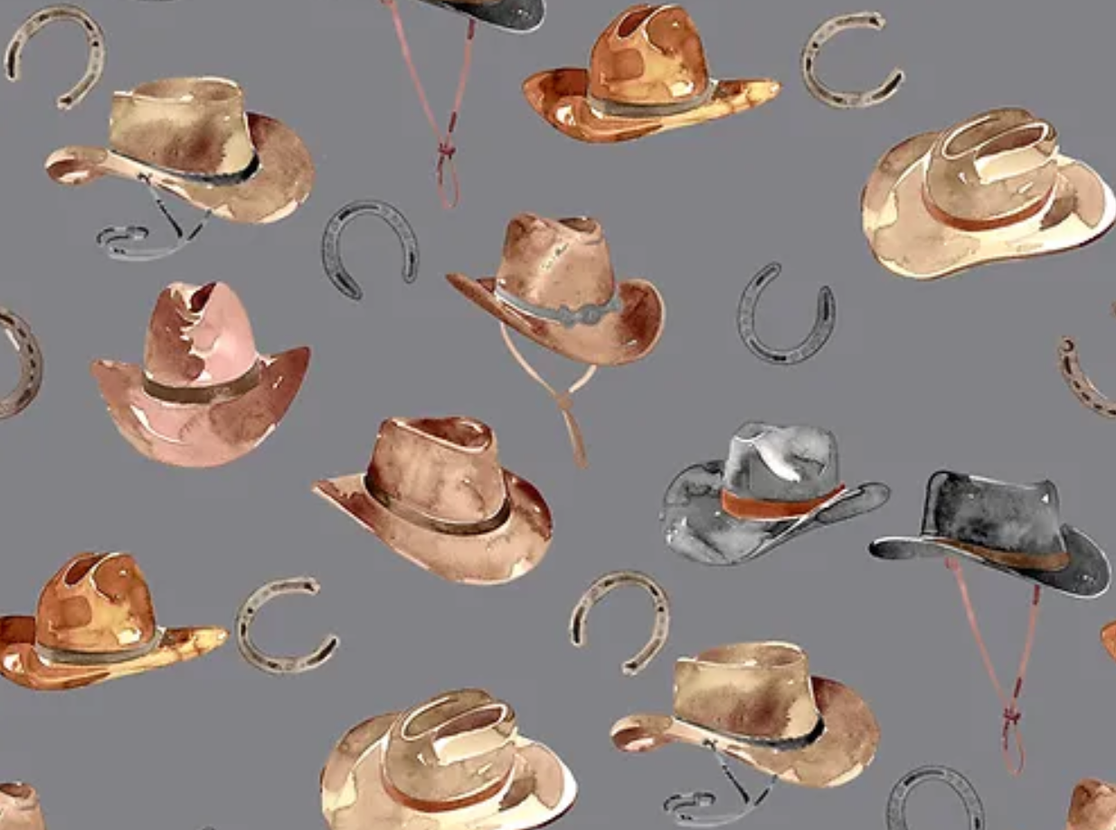 Cowboy Hat Quilt in Charcoal