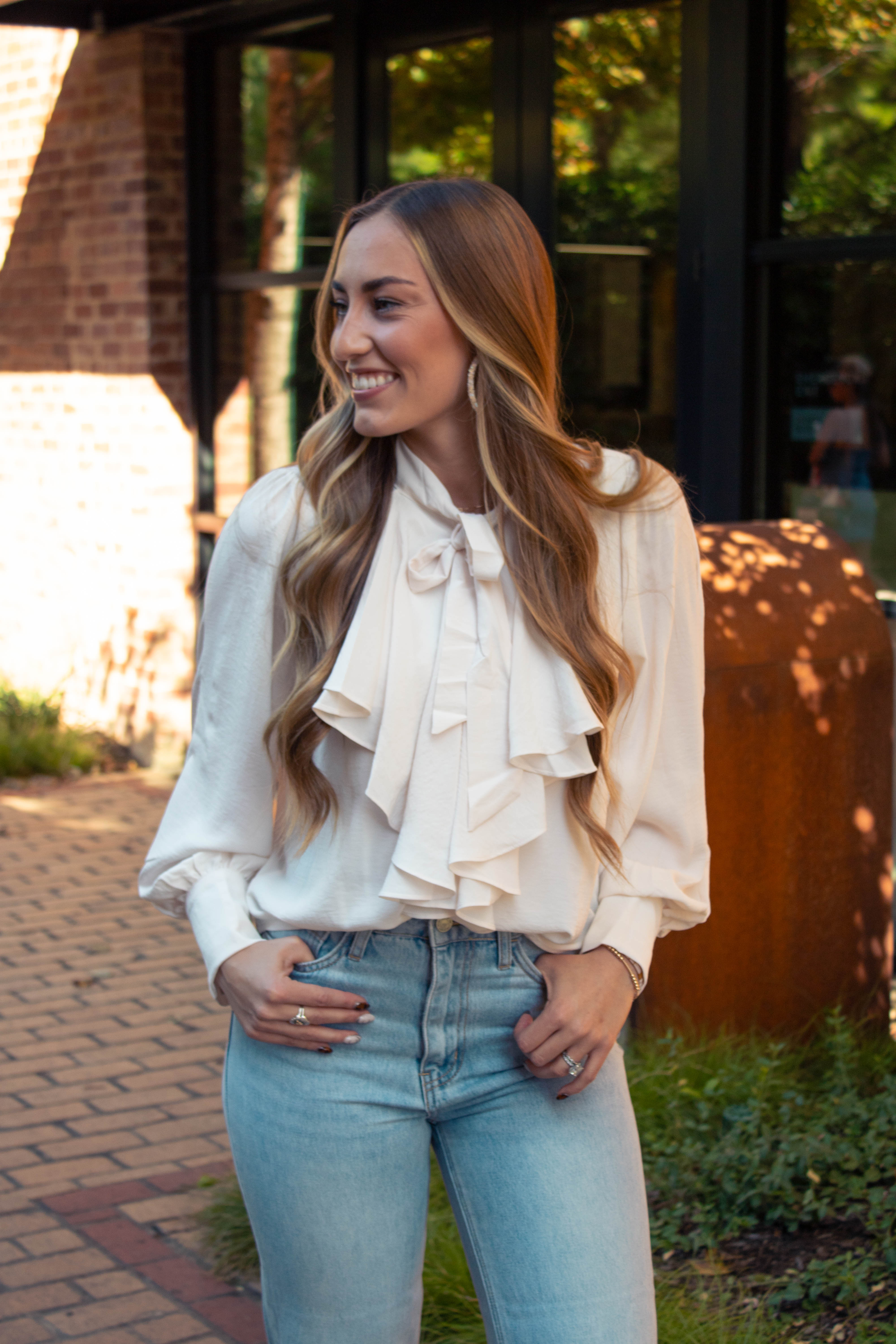 Tie Ruffle Blouse