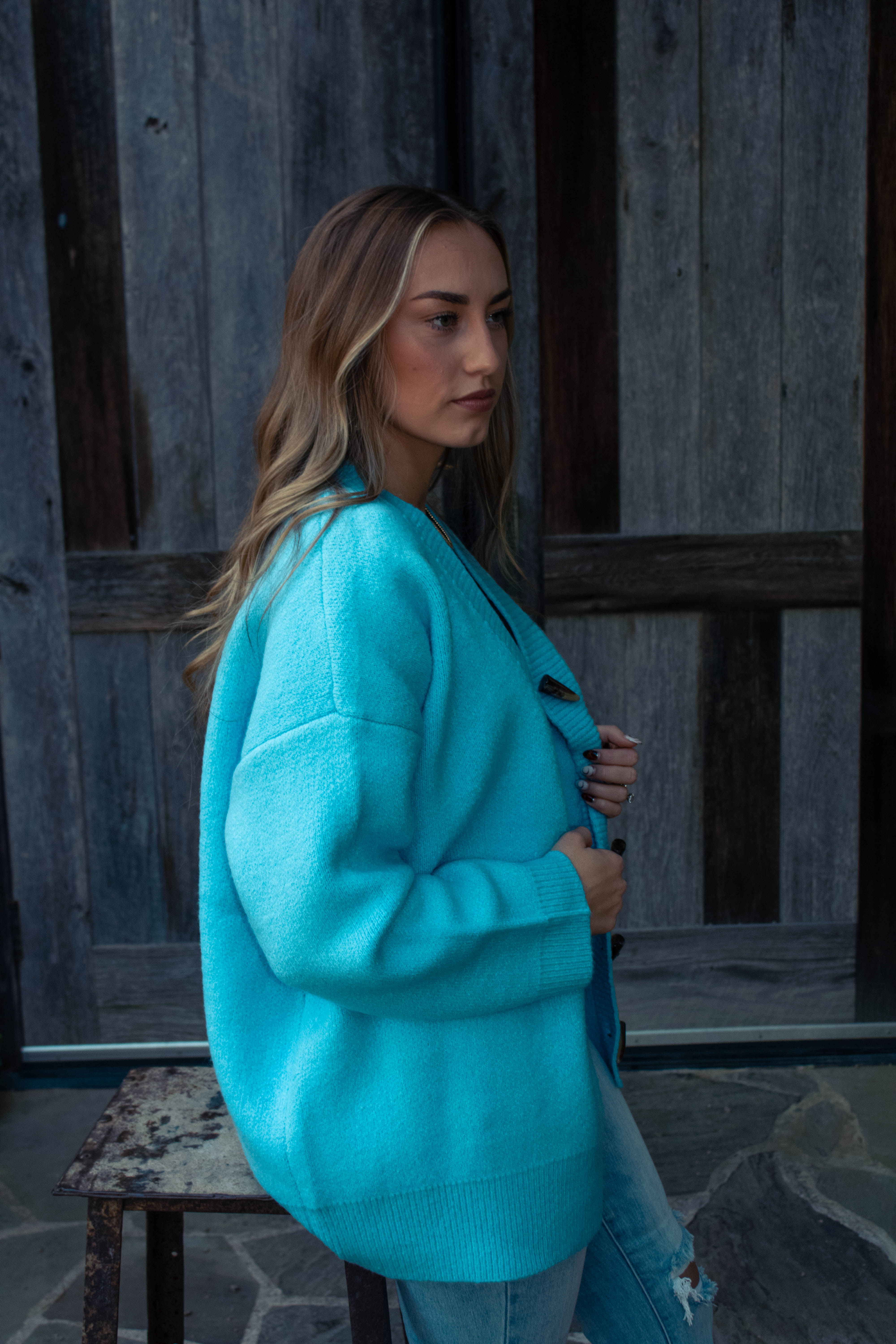 Sky Blue Sweater Cardigan