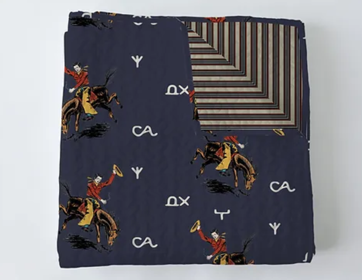 Lazy J Quilt in Navy