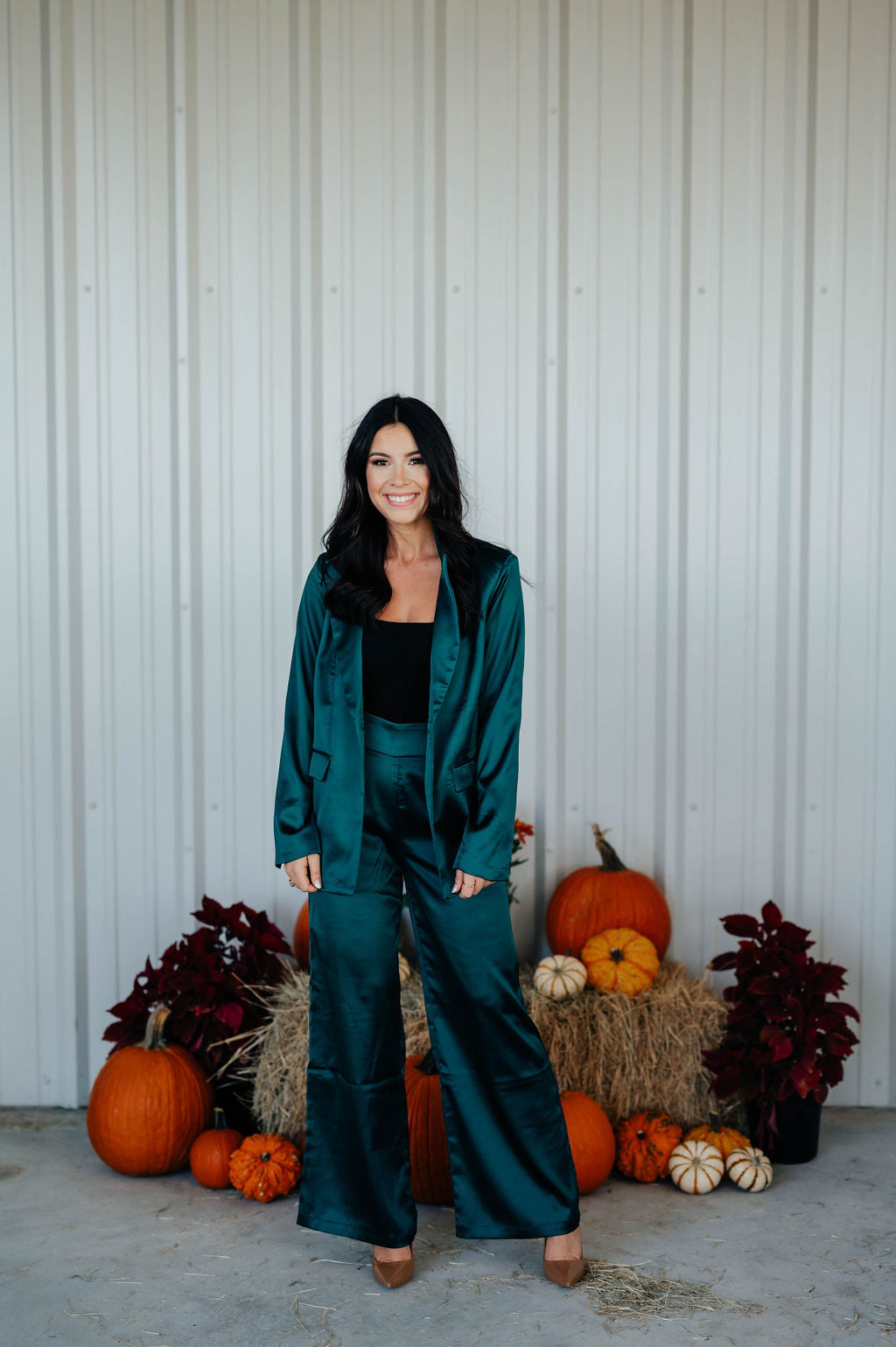 Satin Hunter Green Blazer