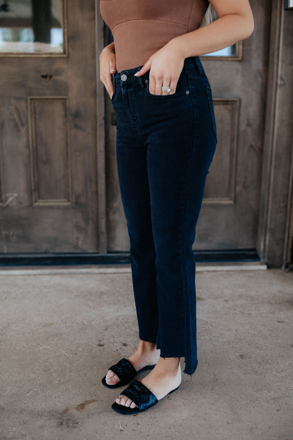 Crop Flare With Step Hem