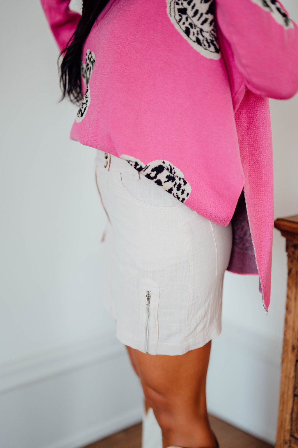 Beige Linen Skirt