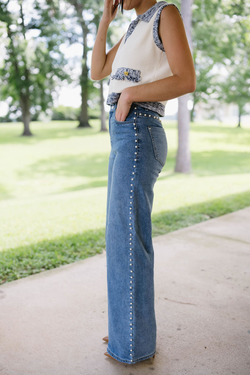 Pearl High Rise Wide Leg Jeans
