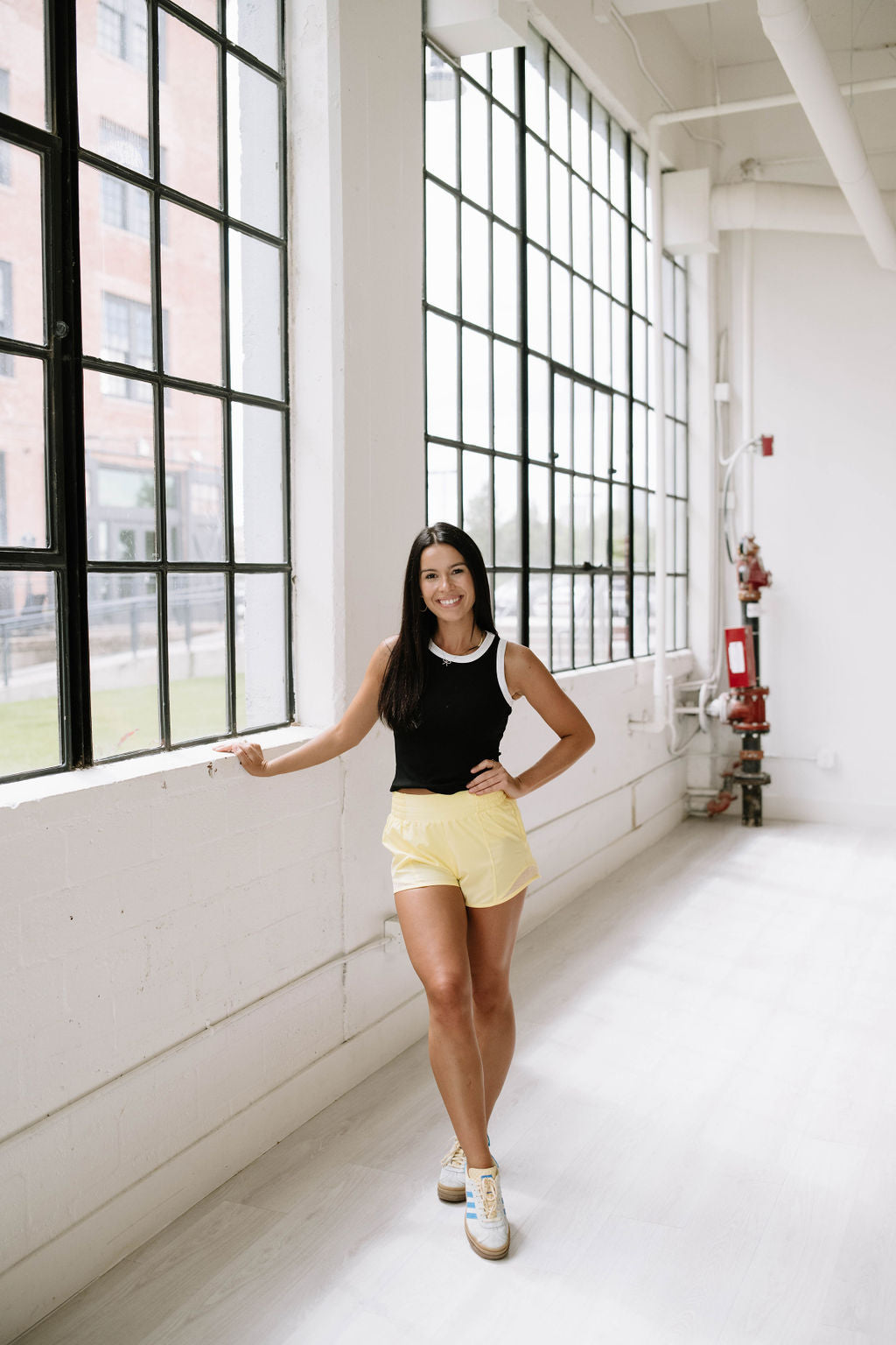 Exercise Shorts in Lemon Cream