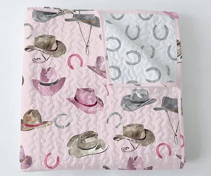 Cowboy Hat Quilt in Baby Pink