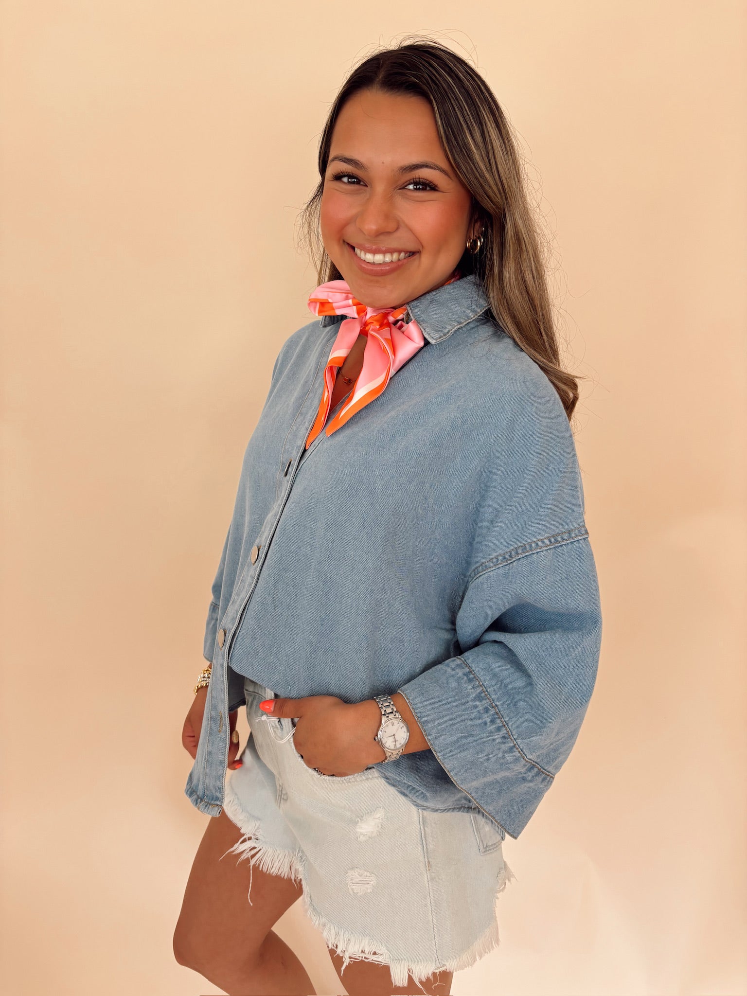 Oversized Denim Top
