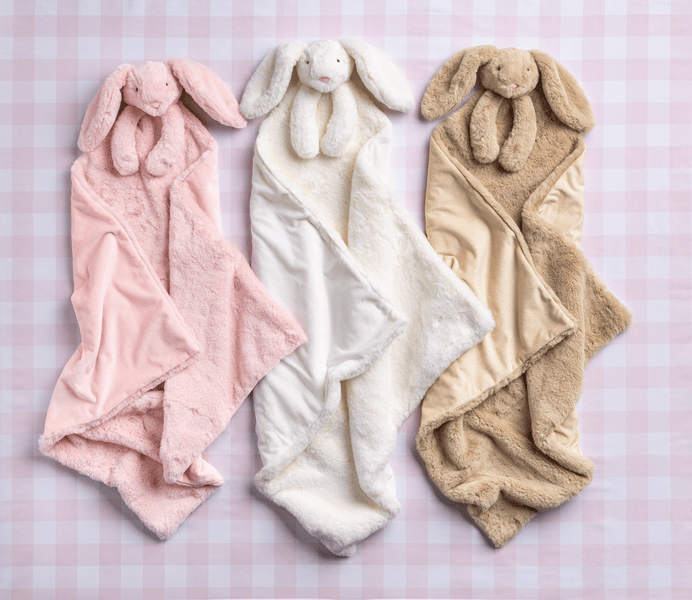 Ivory Plush Bunny Blanket