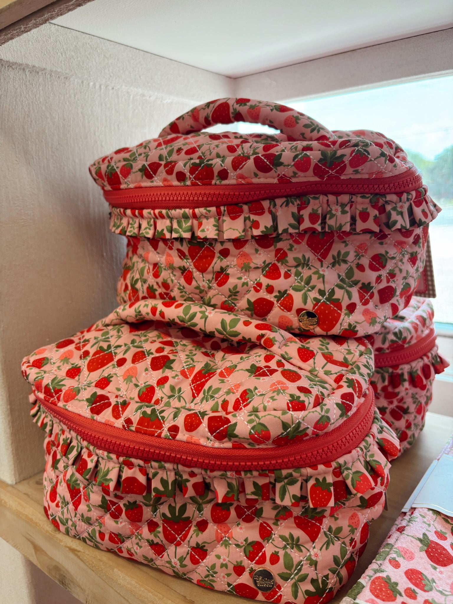 Quilted Cosmetic Bag Strawberry Fields