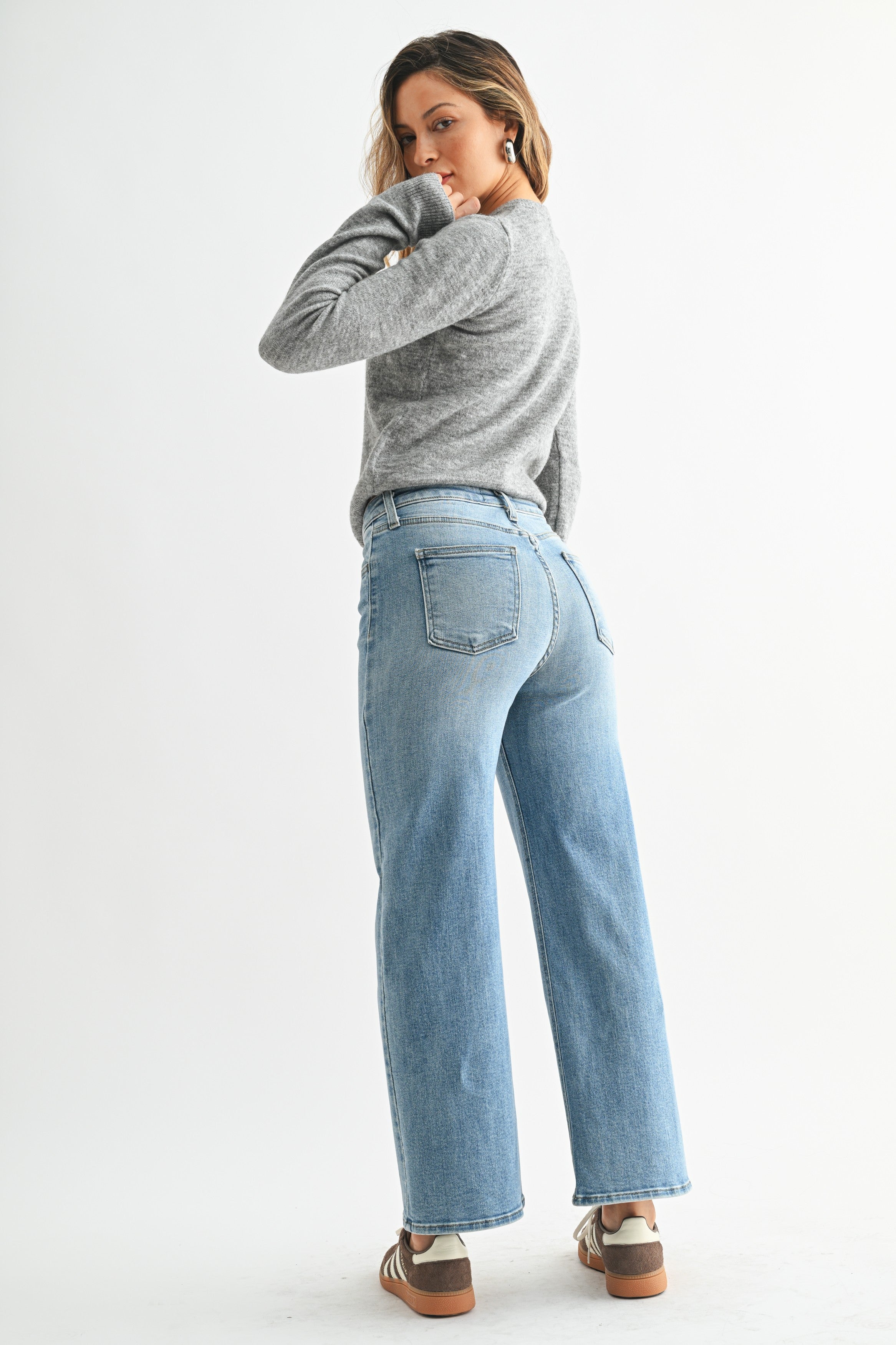 High Rise Wide Leg Jeans by Just Black Denim