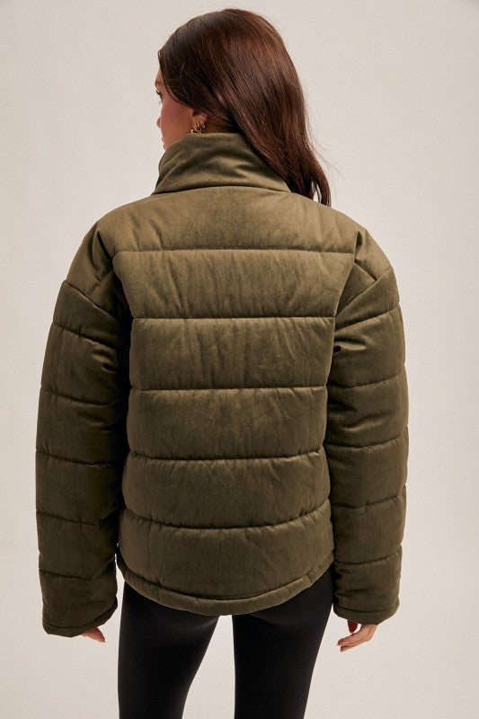 Army Green Velvet Jacket