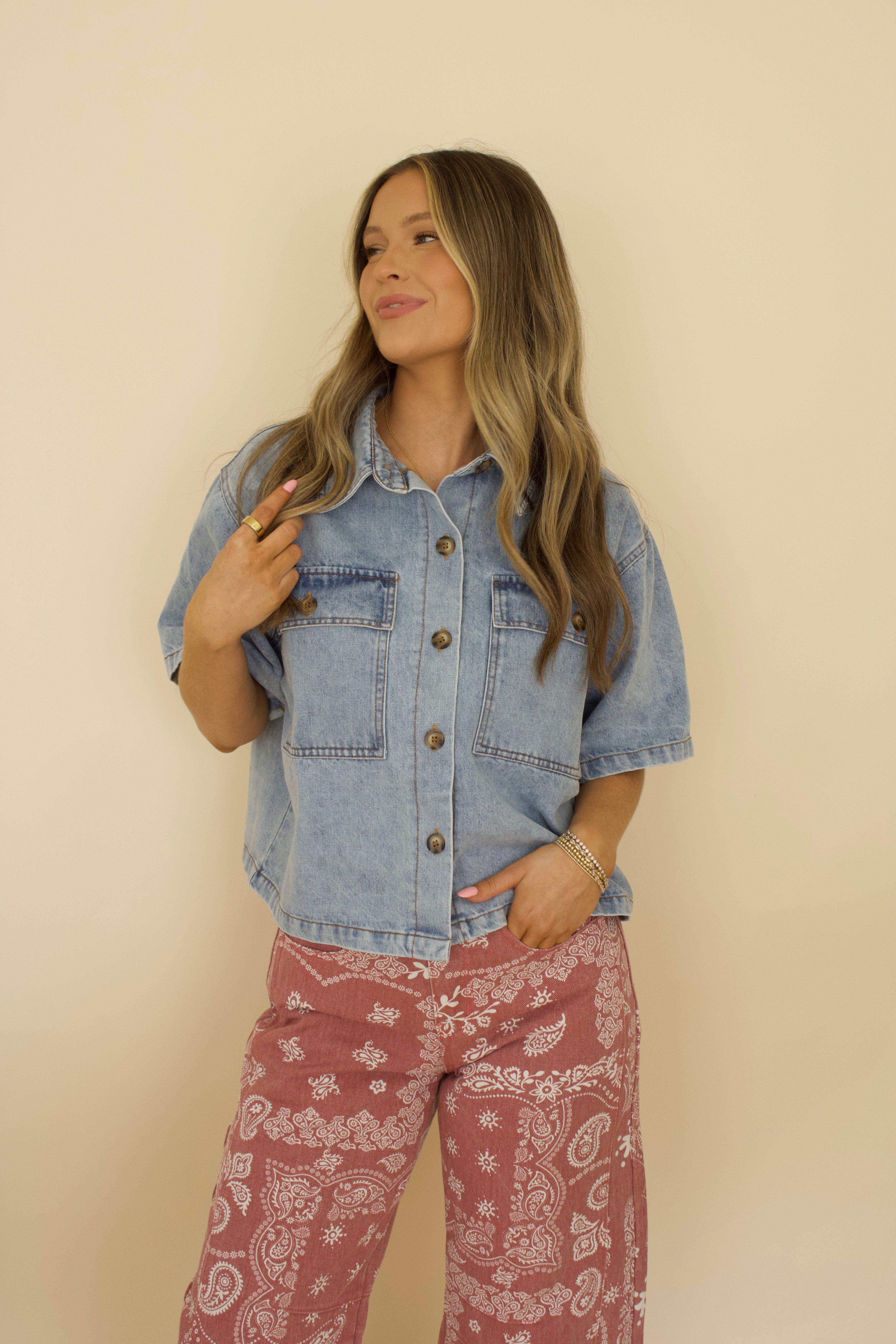 Washed Denim Pocket Shirt