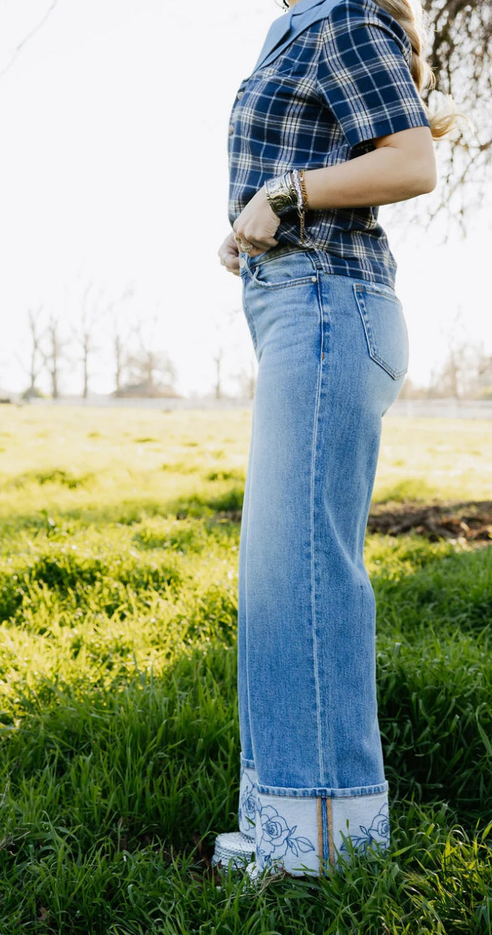 Rowdy Rose Cuff Jeans