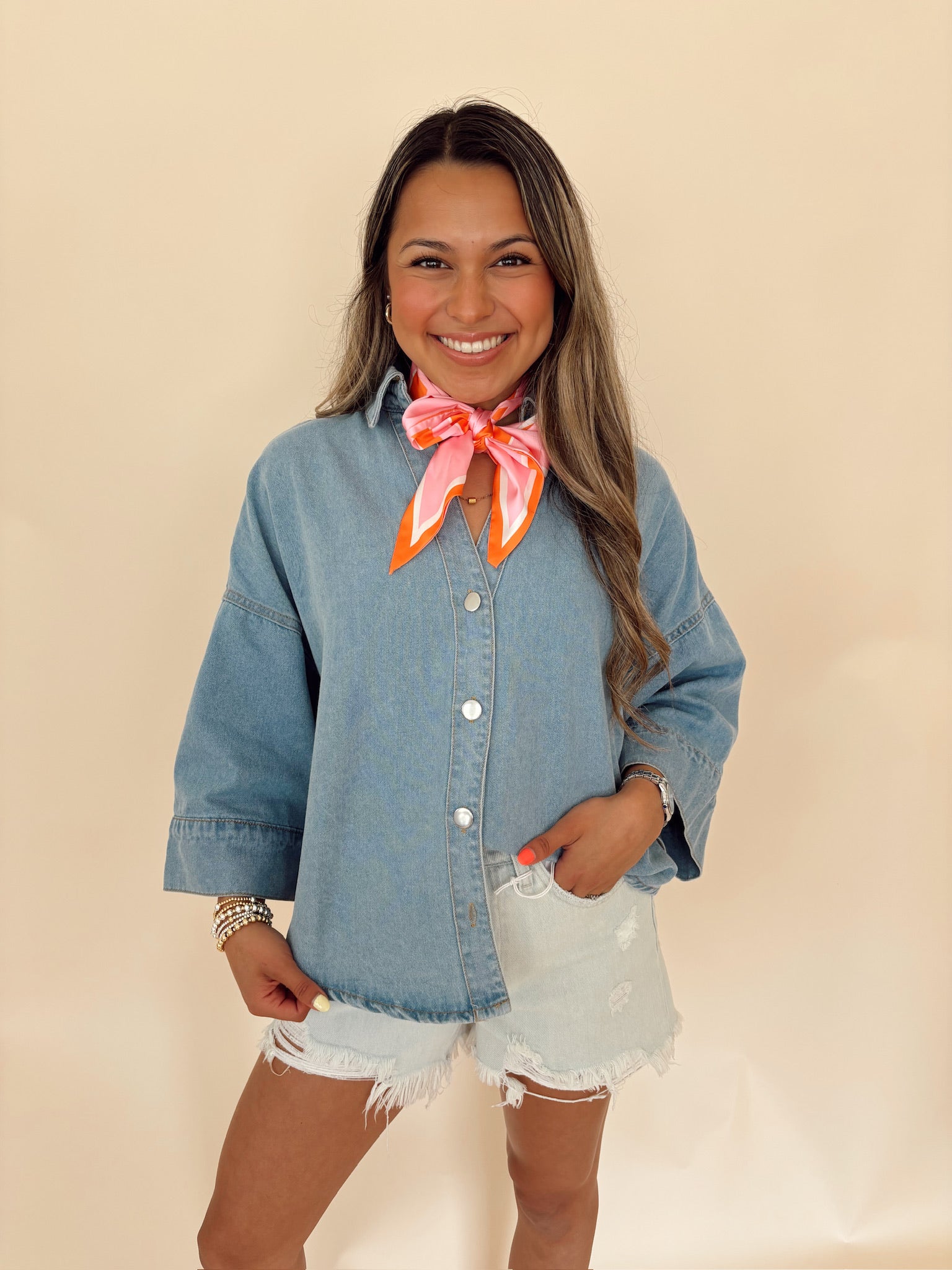 Oversized Denim Top