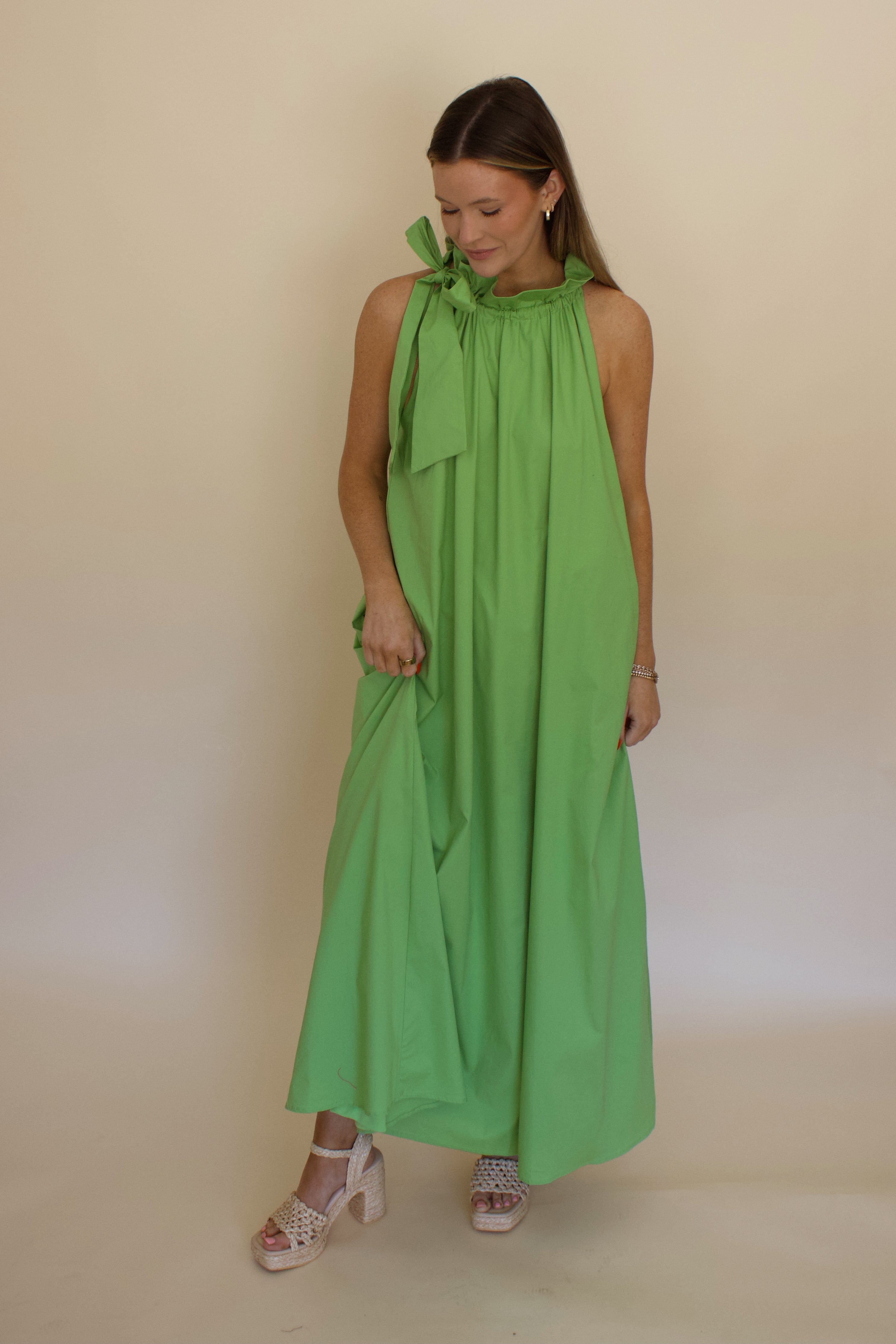 Julia Ruffle Neck Maxi Dress