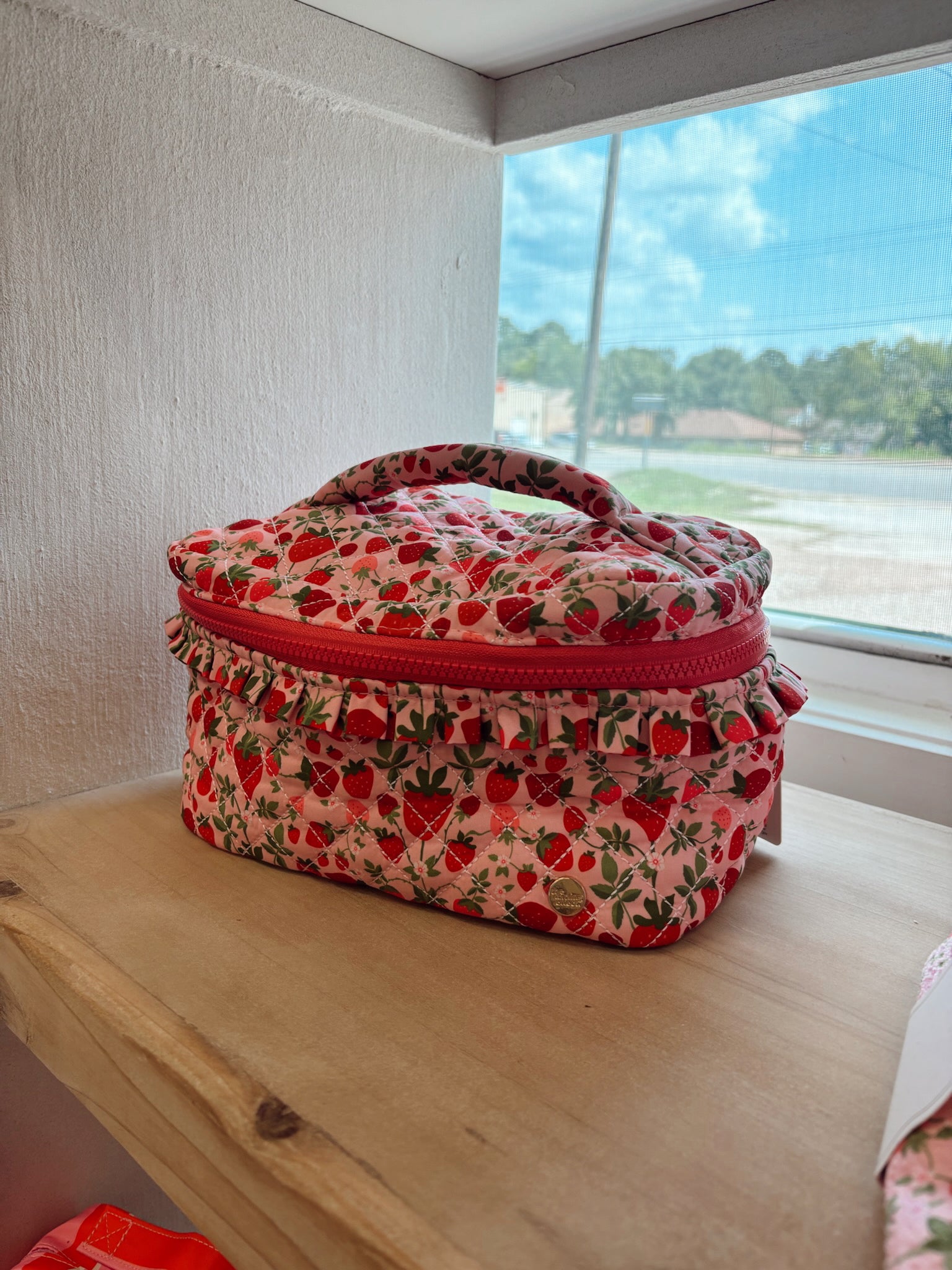 Quilted Cosmetic Bag Strawberry Fields