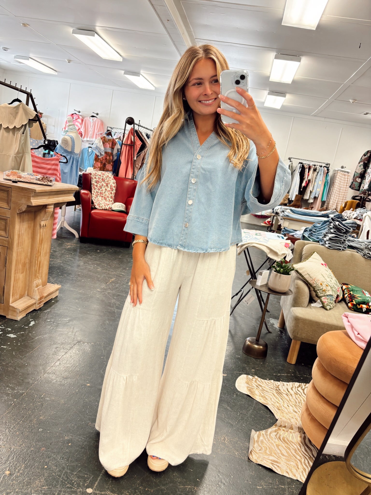Linen Palazzo Pants