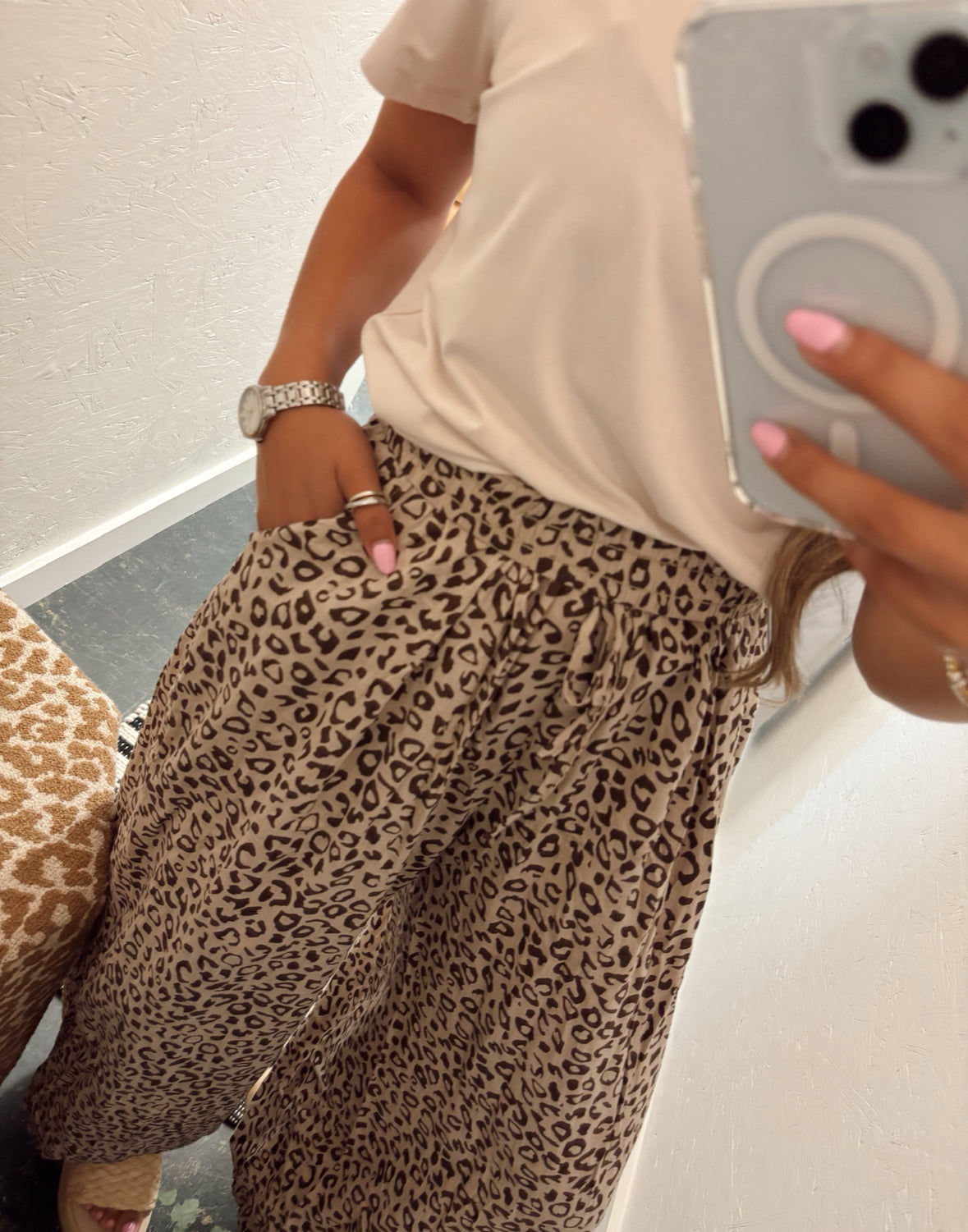 Leopard Gauze Pants