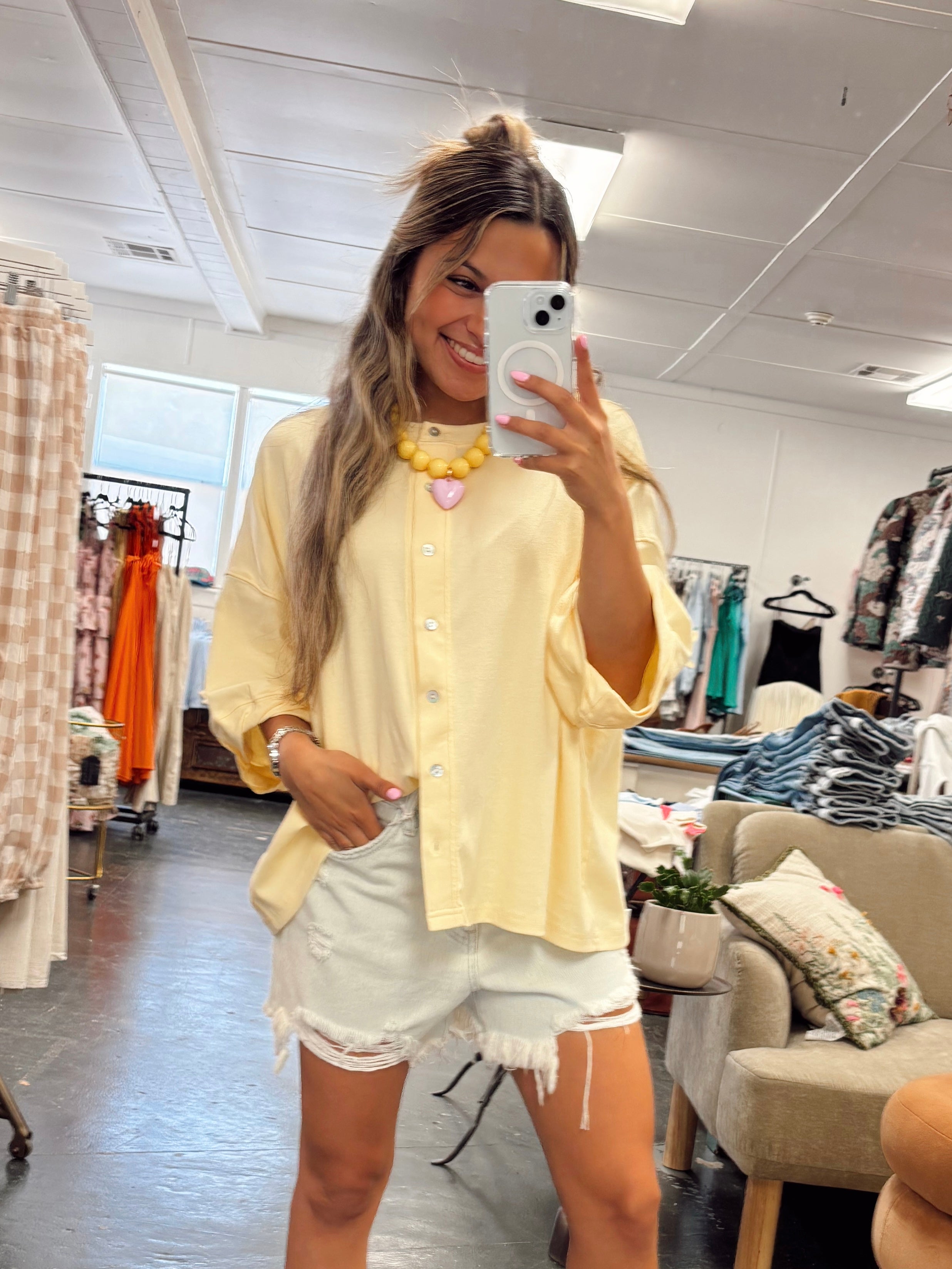 Yellow Lightweight Knit Top