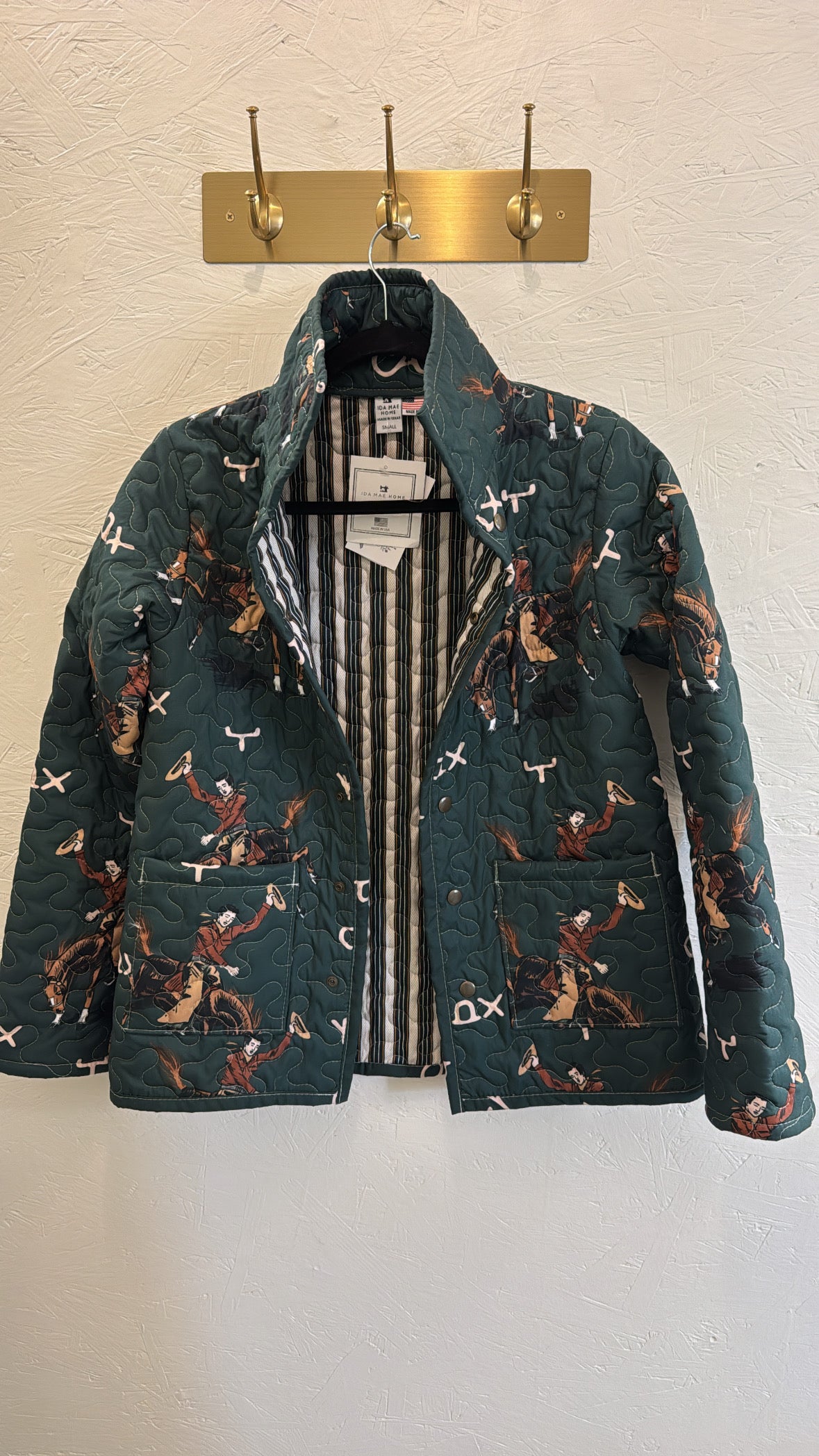 Lazy J Emerald Quilted Snap Jacket by IDA MAE