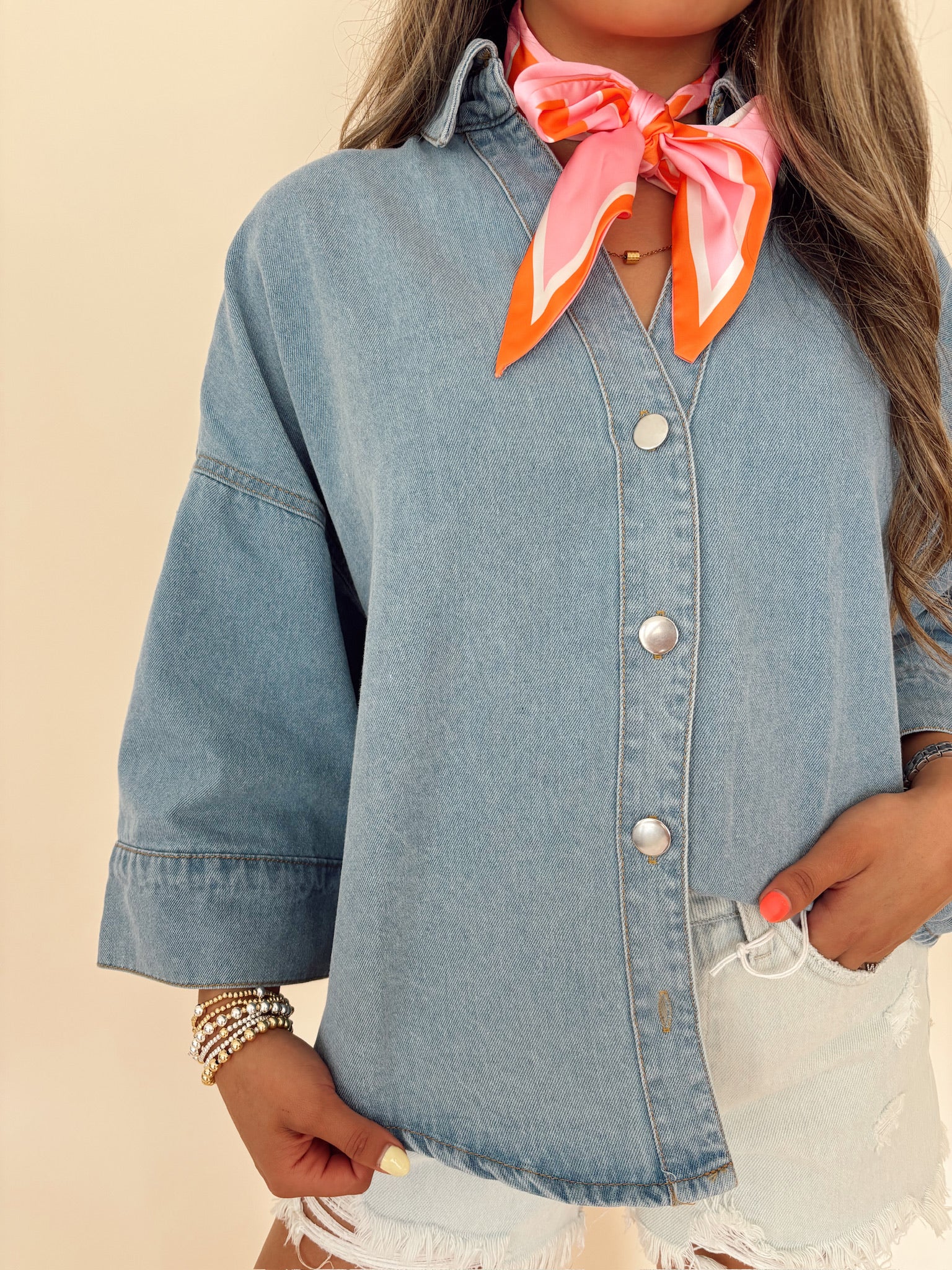 Oversized Denim Top