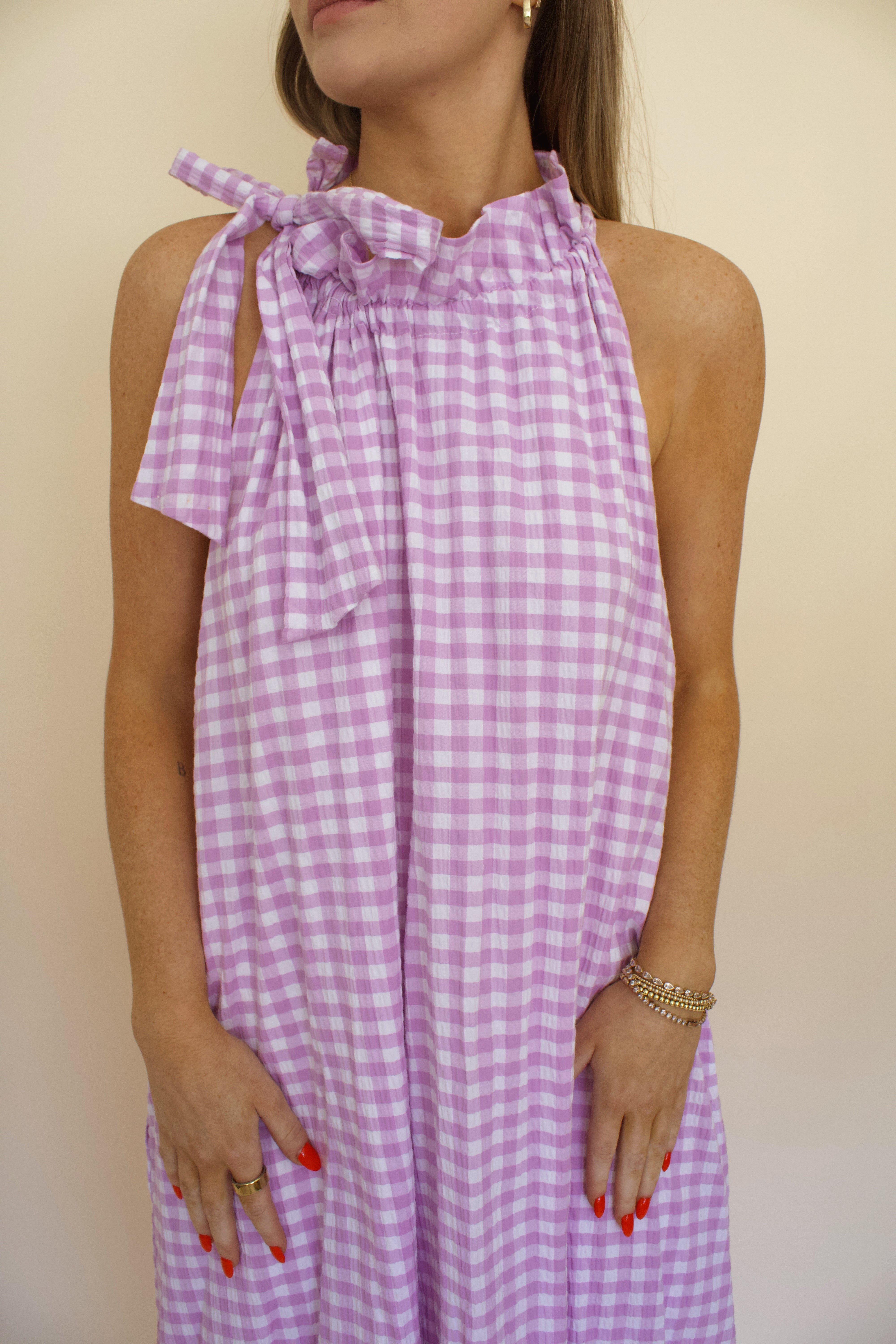 Violetta Ruffle Neck Maxi Dress