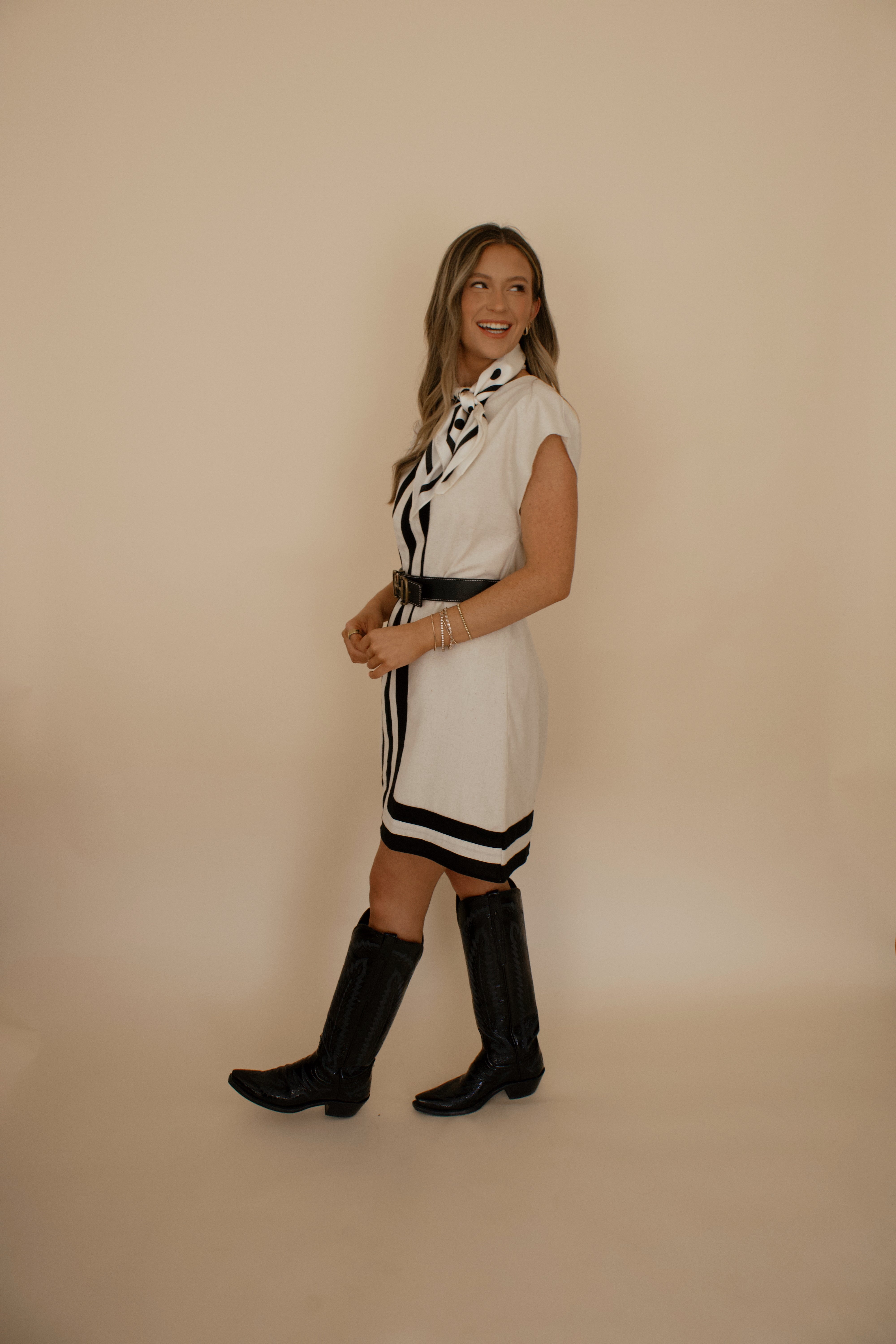 Linen Round Neck Dress