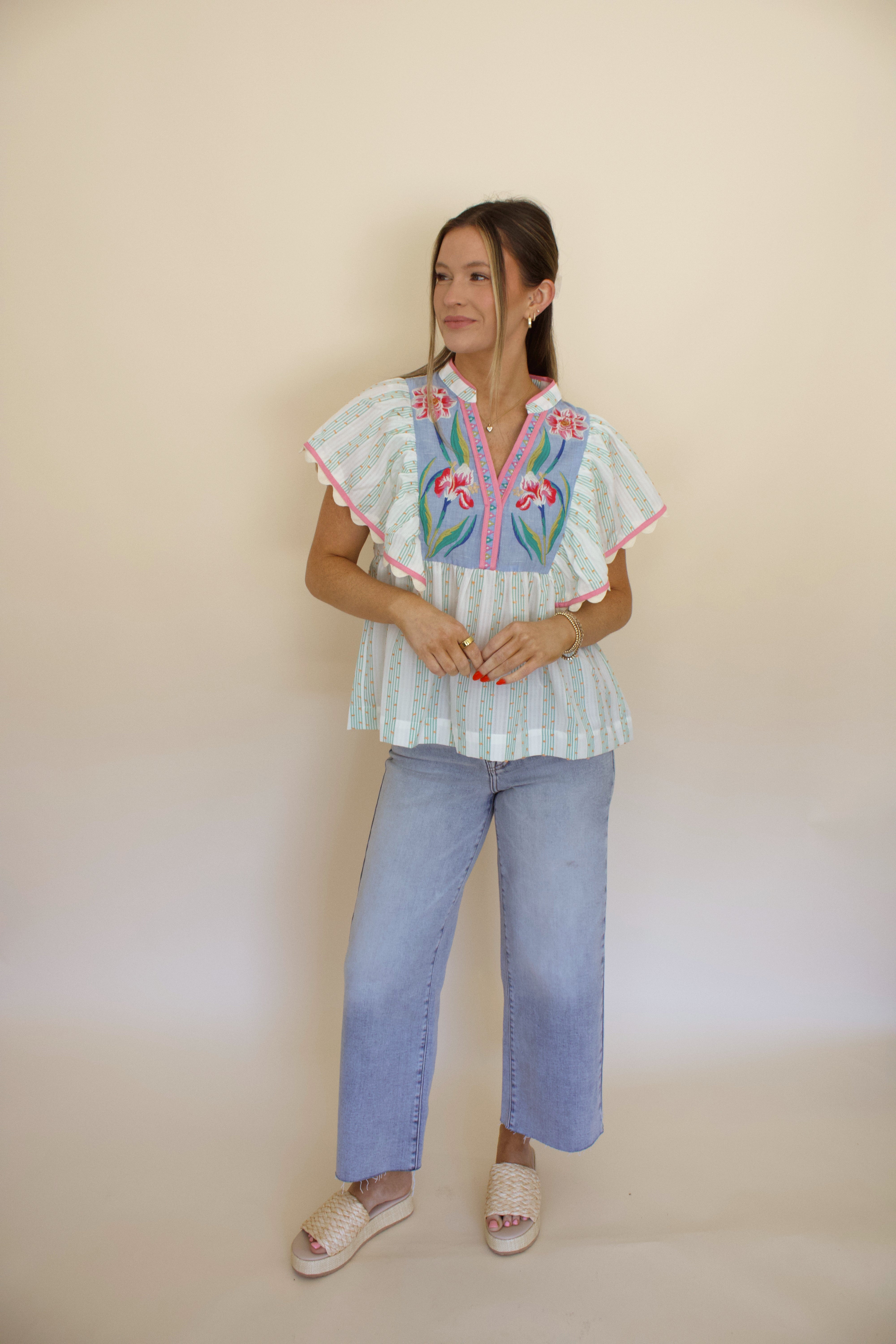 Madeline Embroidered Top