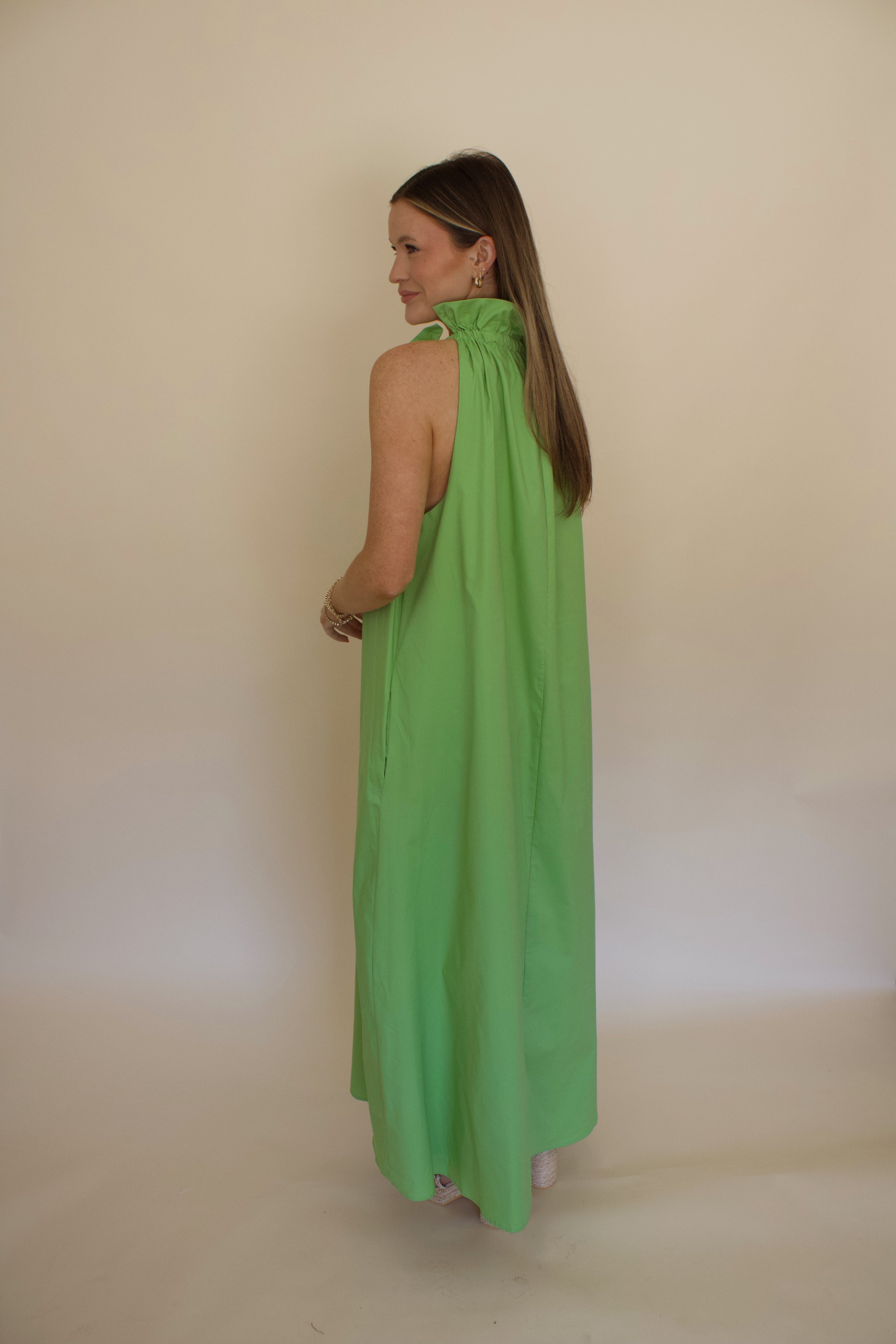 Julia Ruffle Neck Maxi Dress