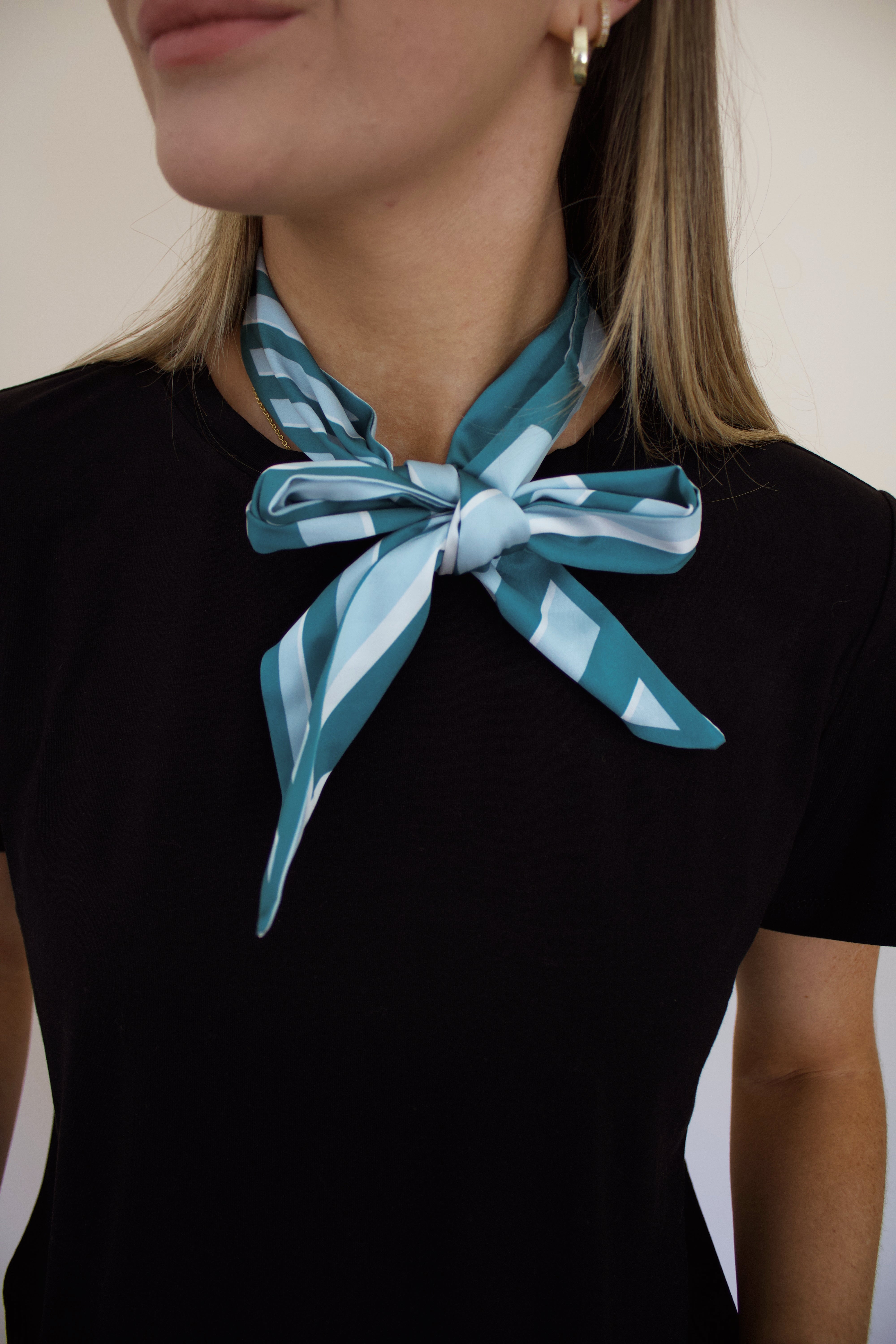 Twirl & Tie Scarf Sicily Stripes Teal