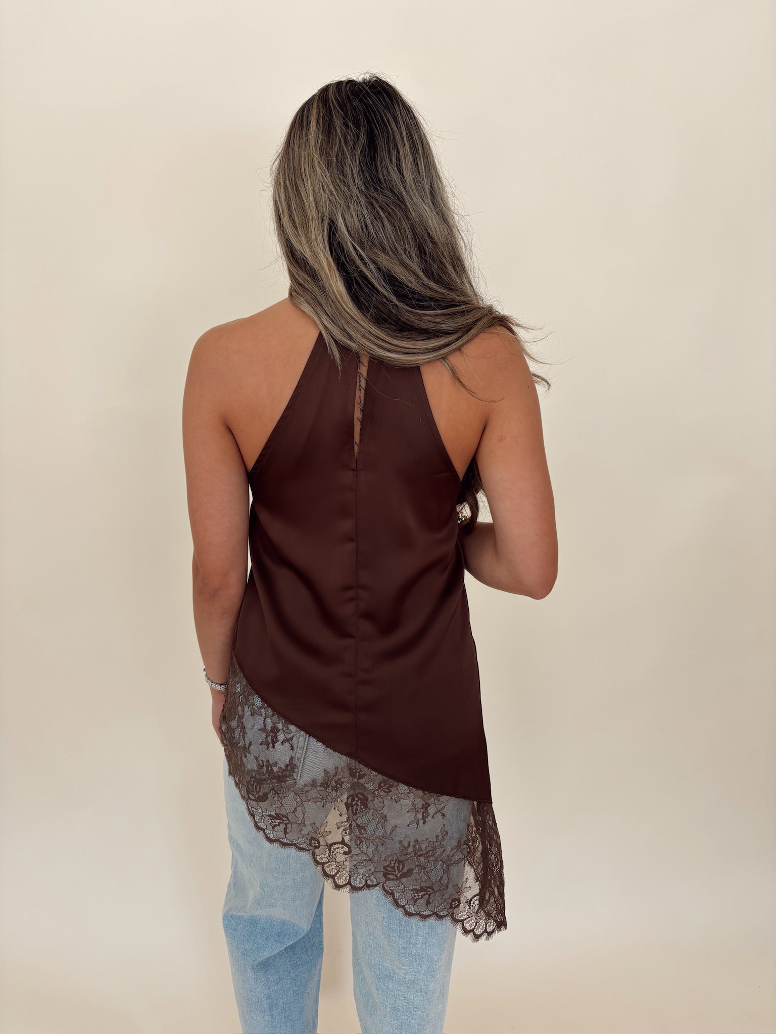 Asymmetric Lace Camisole Top