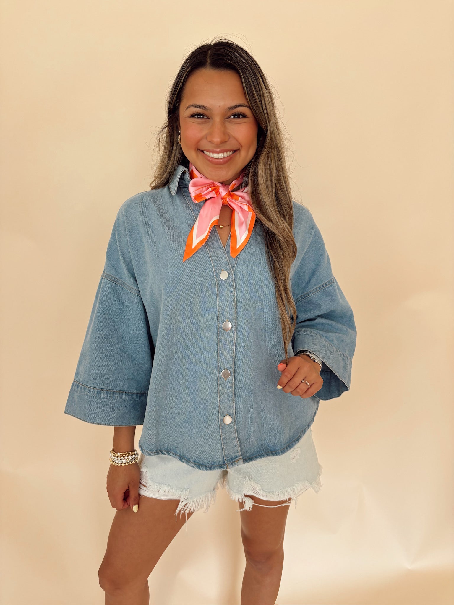 Oversized Denim Top