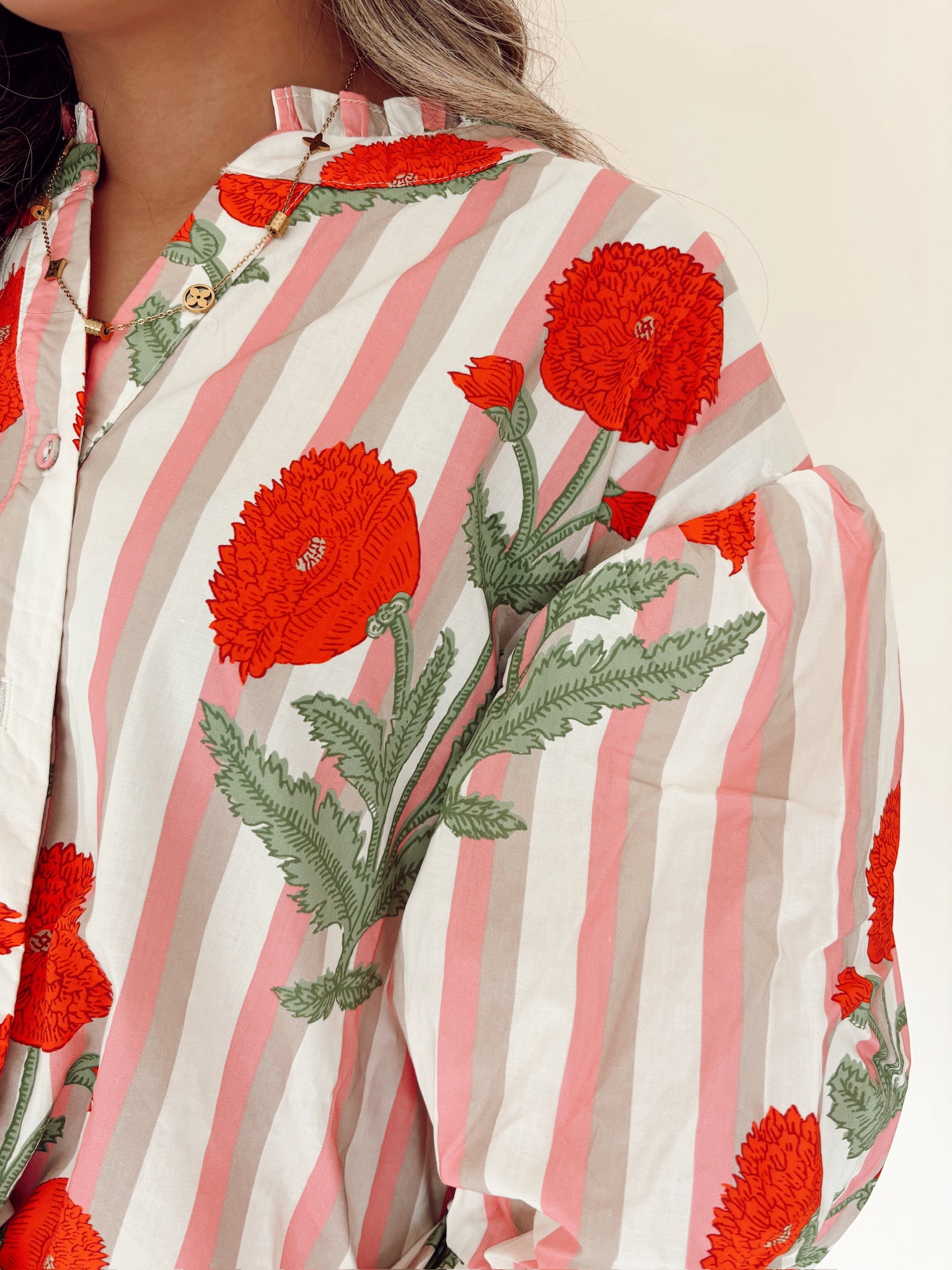 Rosa Stripe Flower Blouse