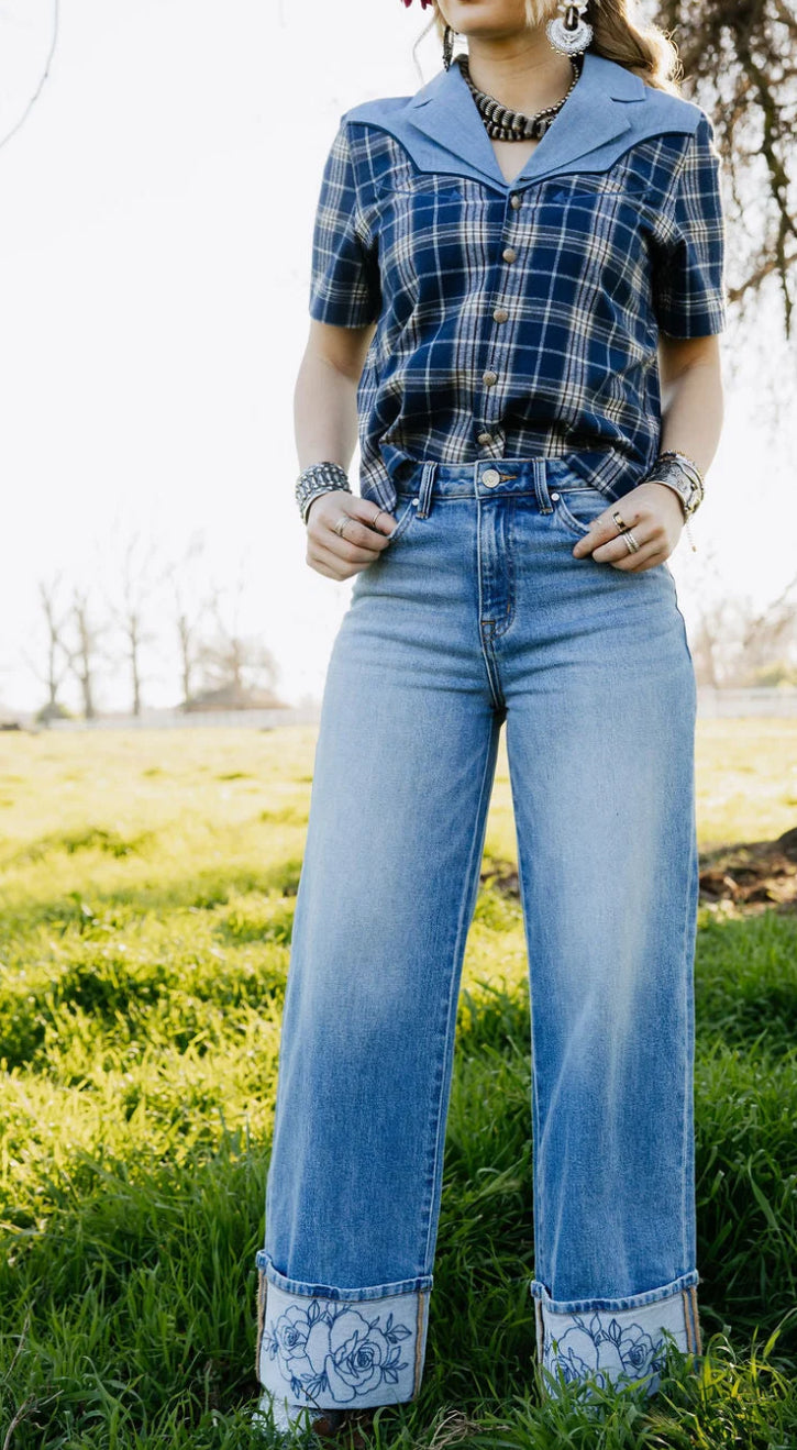 Rowdy Rose Cuff Jeans