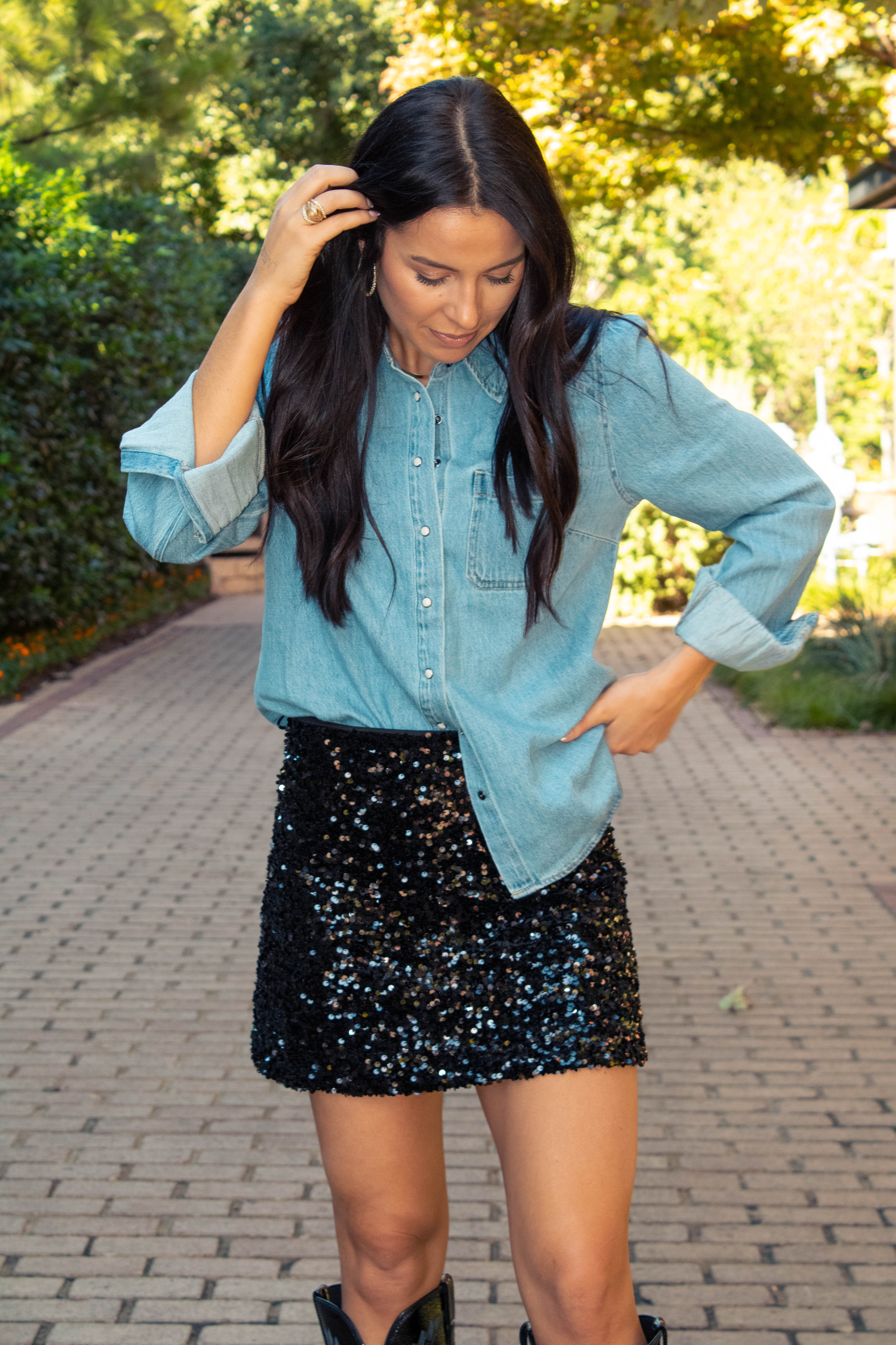 Black Sequin Skirt