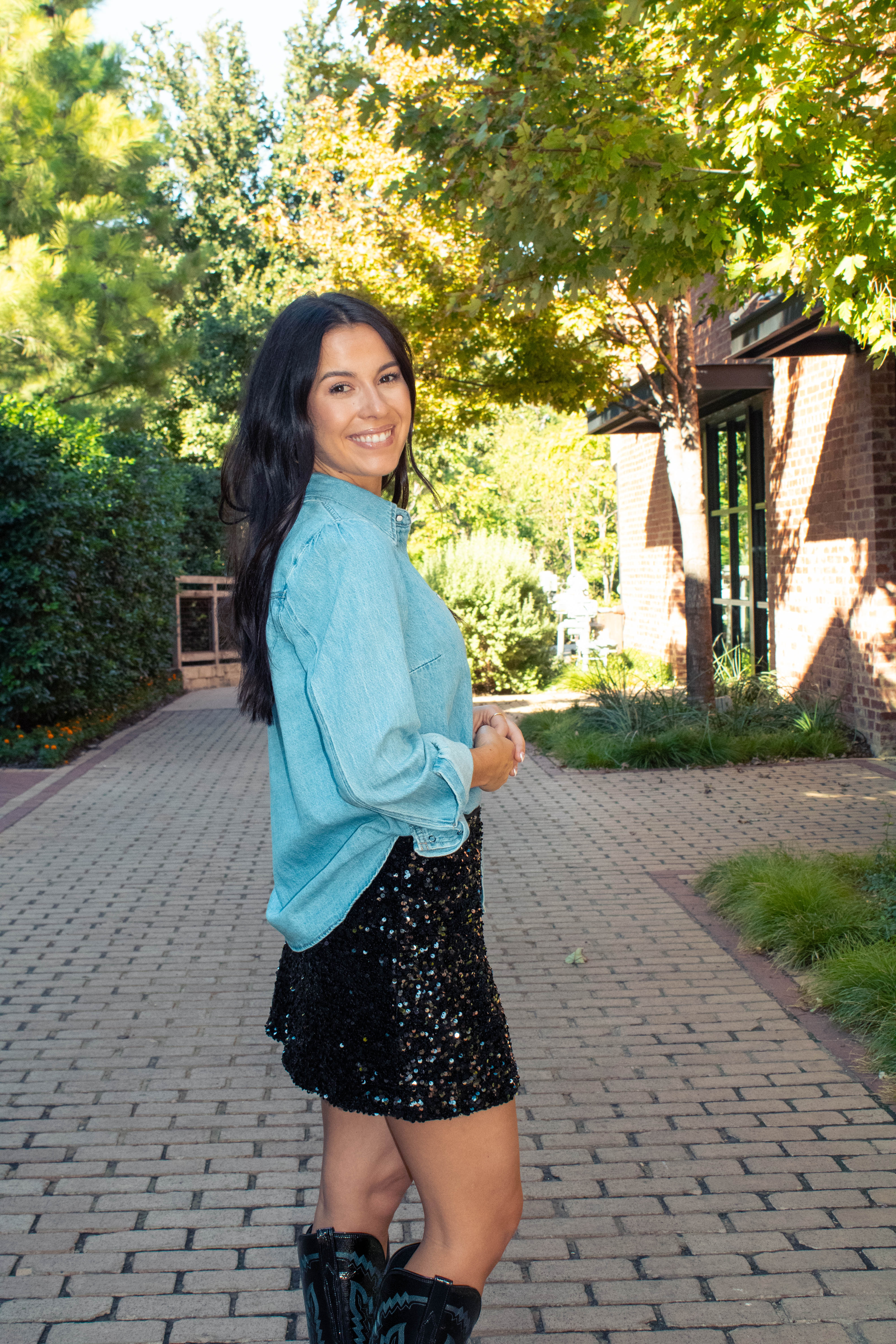 Denim Pearl Snap Shirt