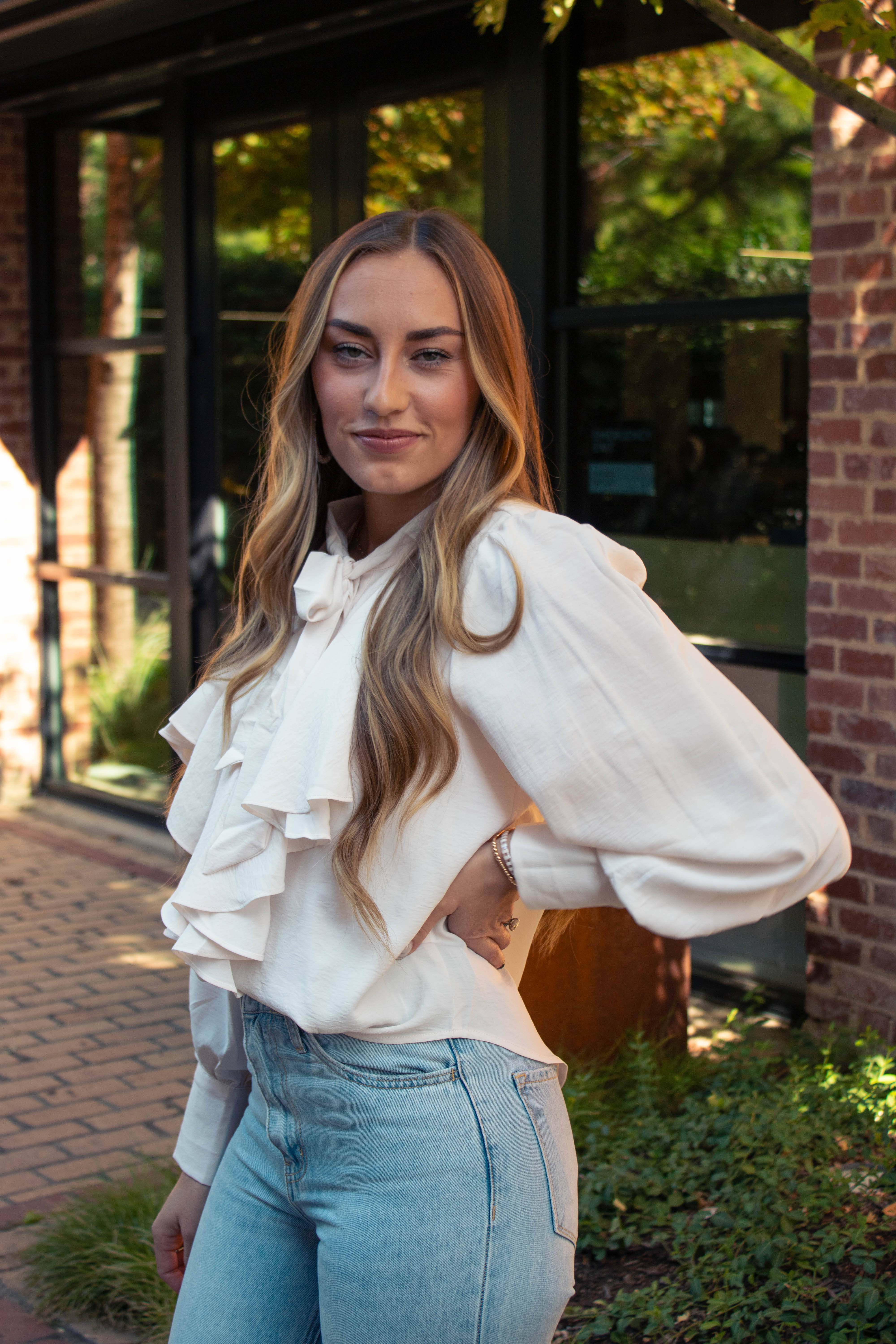 Tie Ruffle Blouse