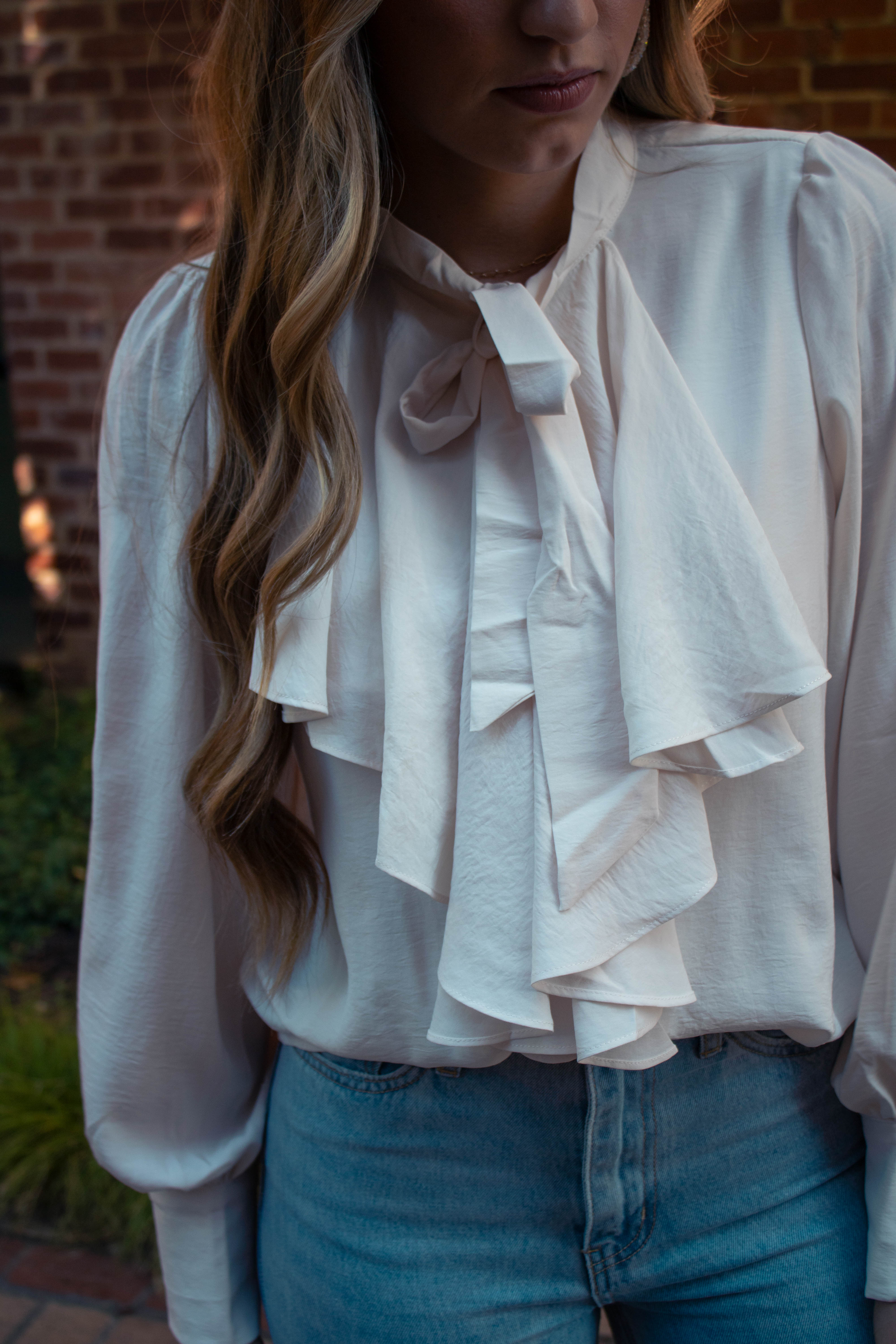 Tie Ruffle Blouse