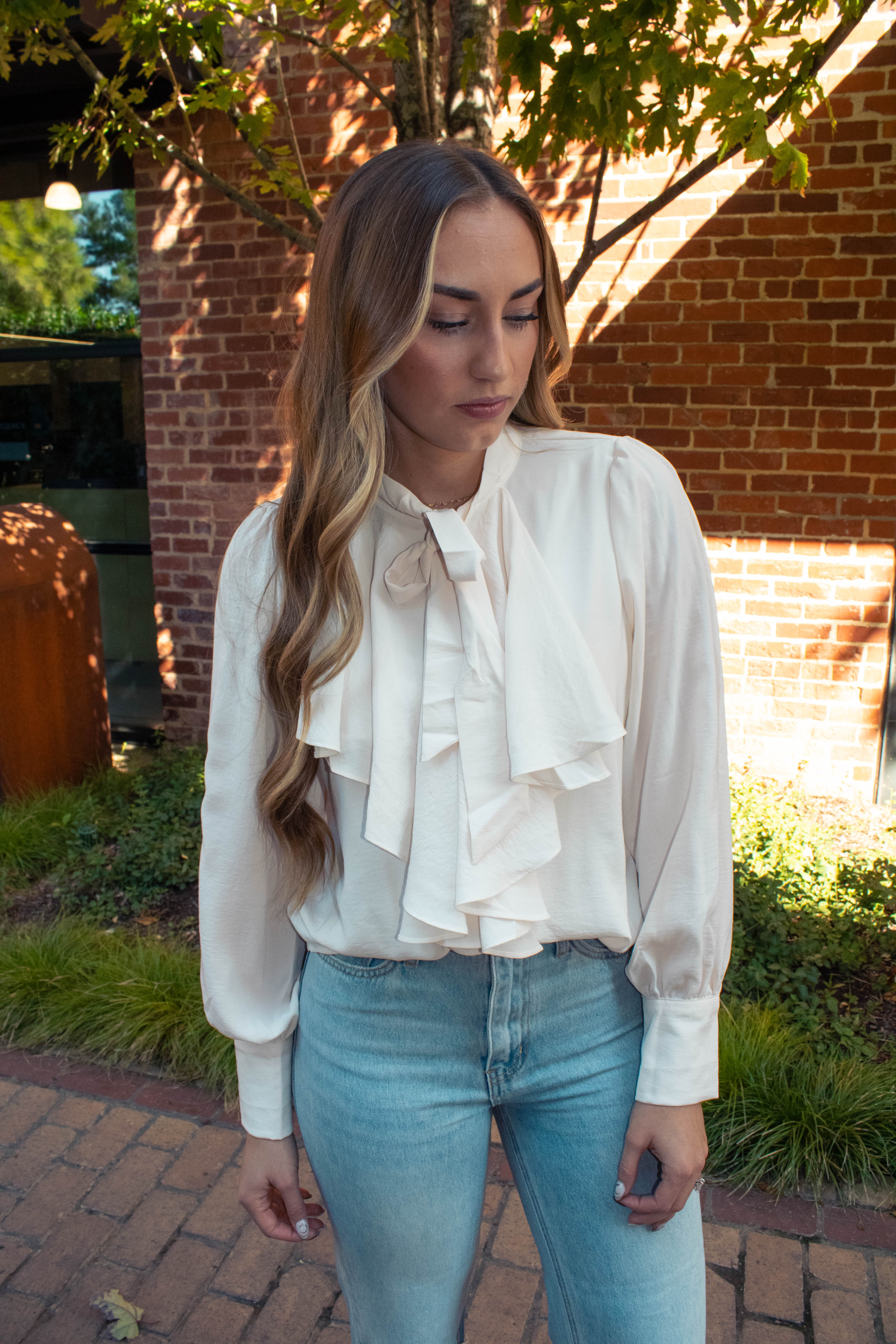 Tie Ruffle Blouse