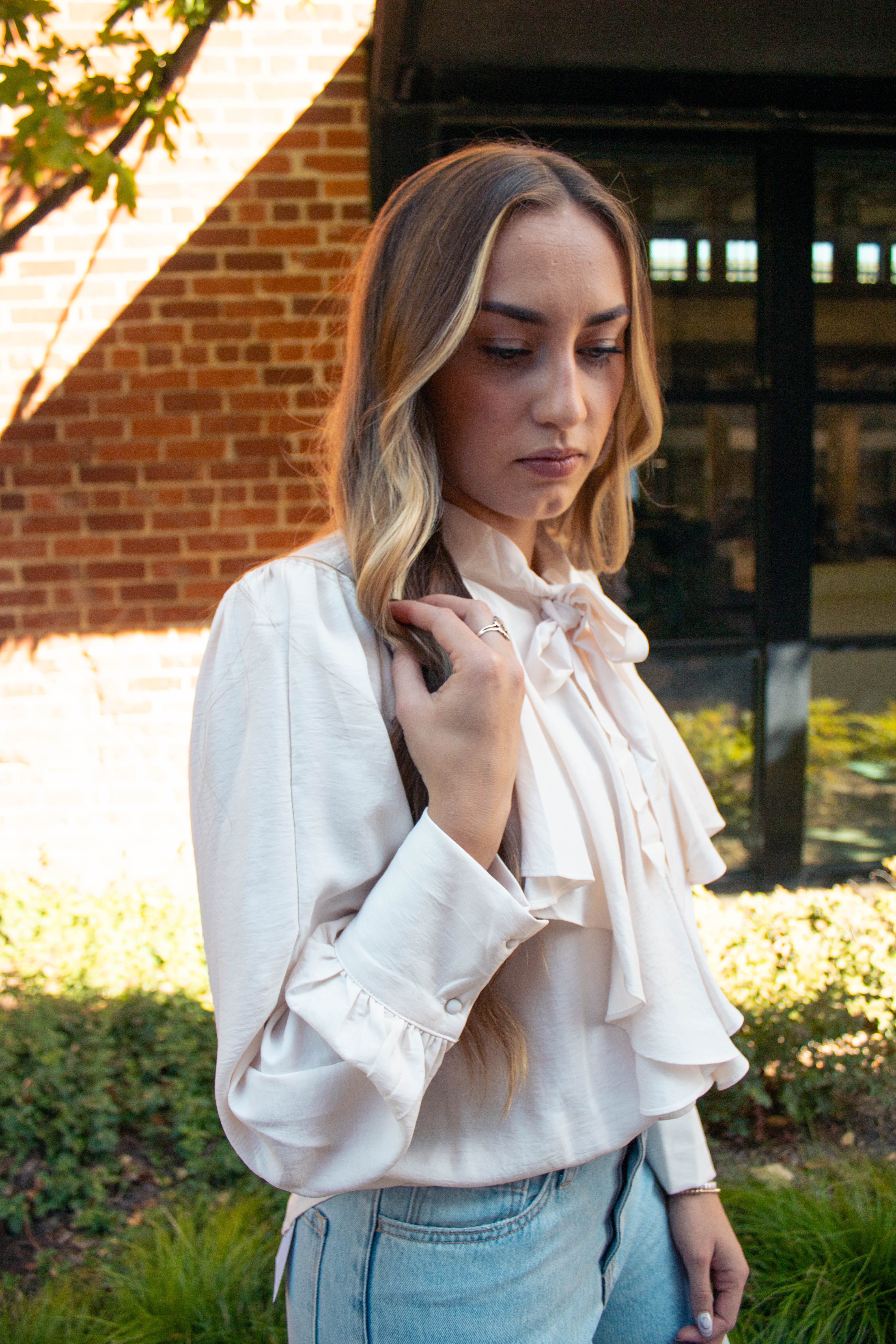 Tie Ruffle Blouse