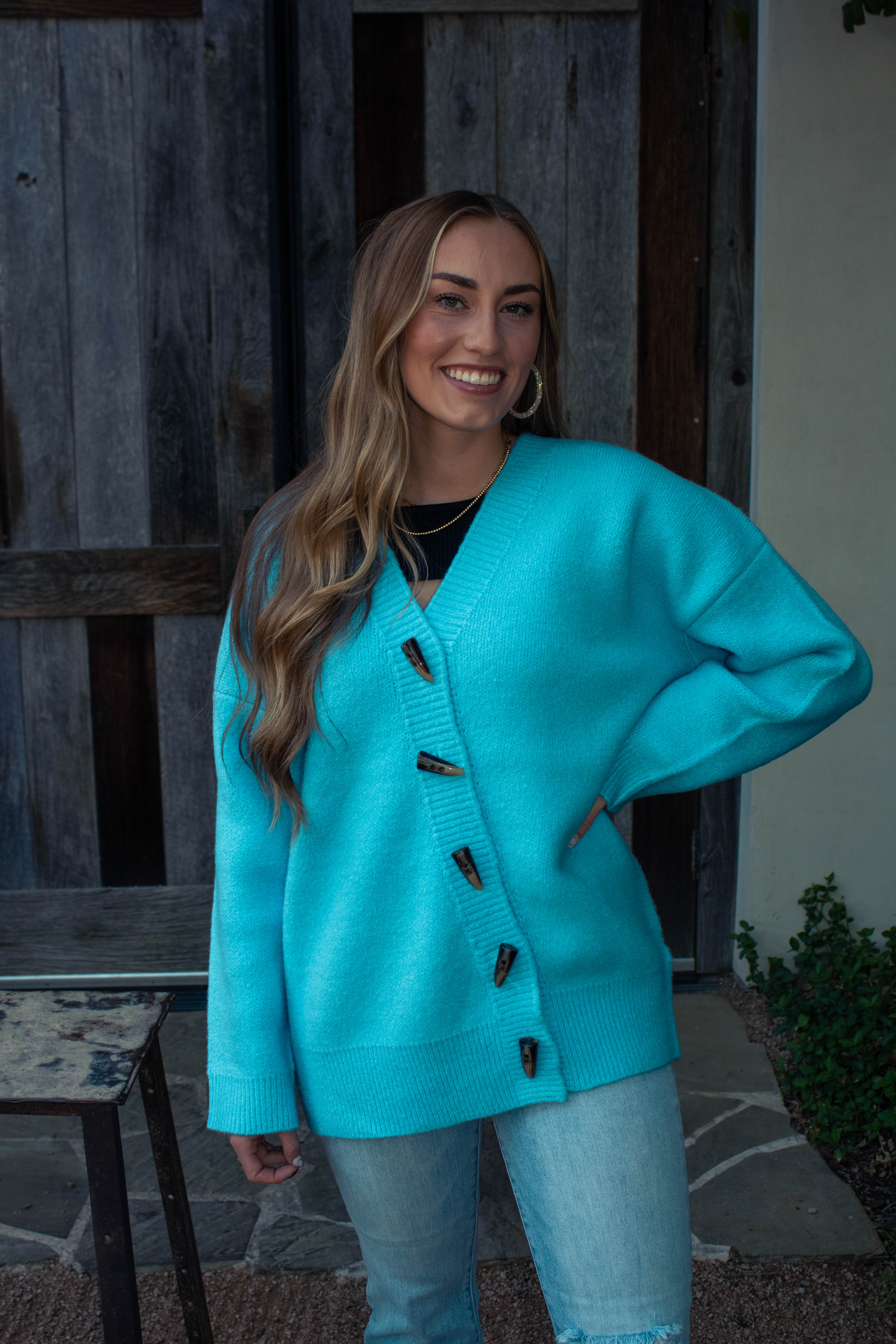 Sky Blue Sweater Cardigan