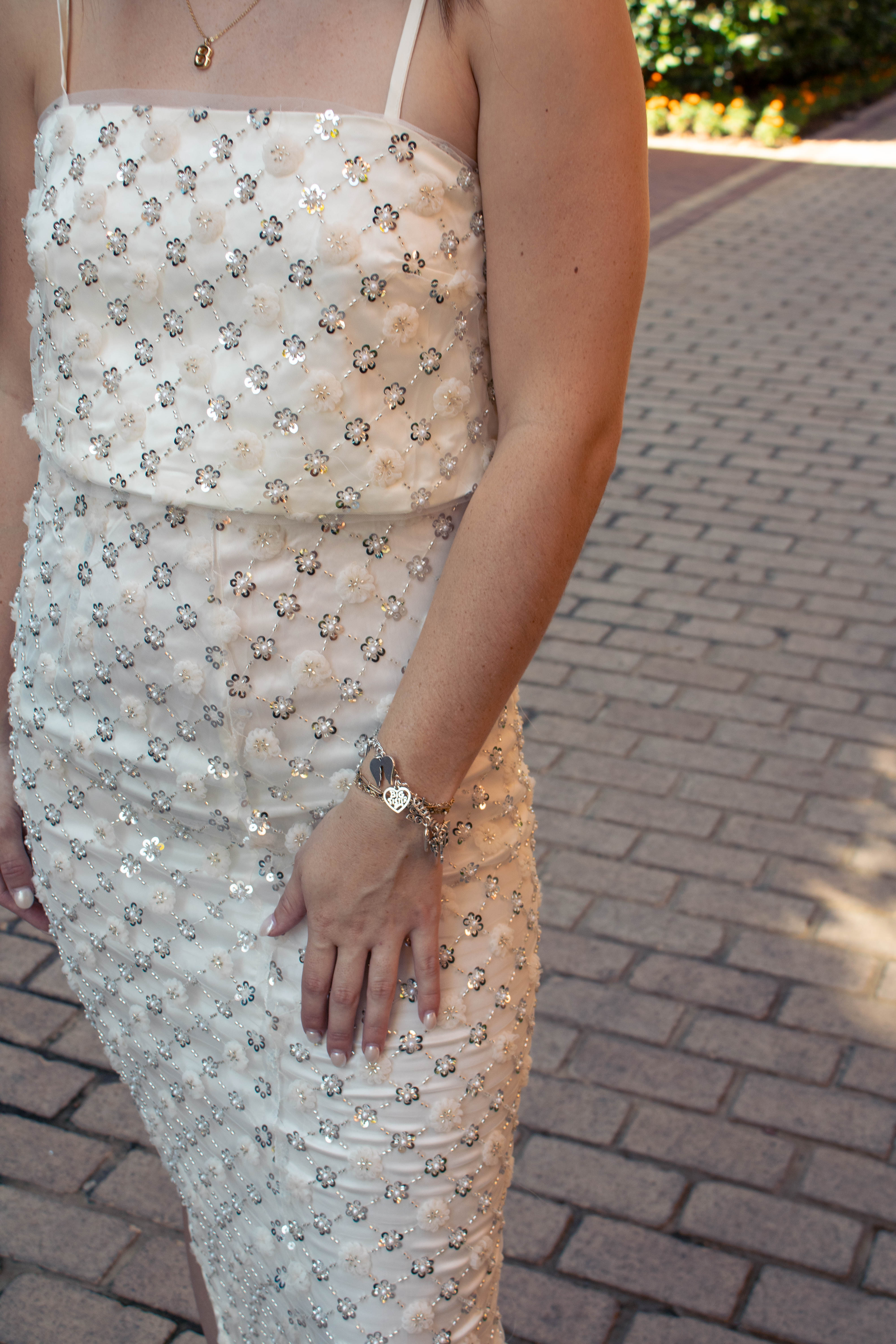 Floral and beaded skirt set