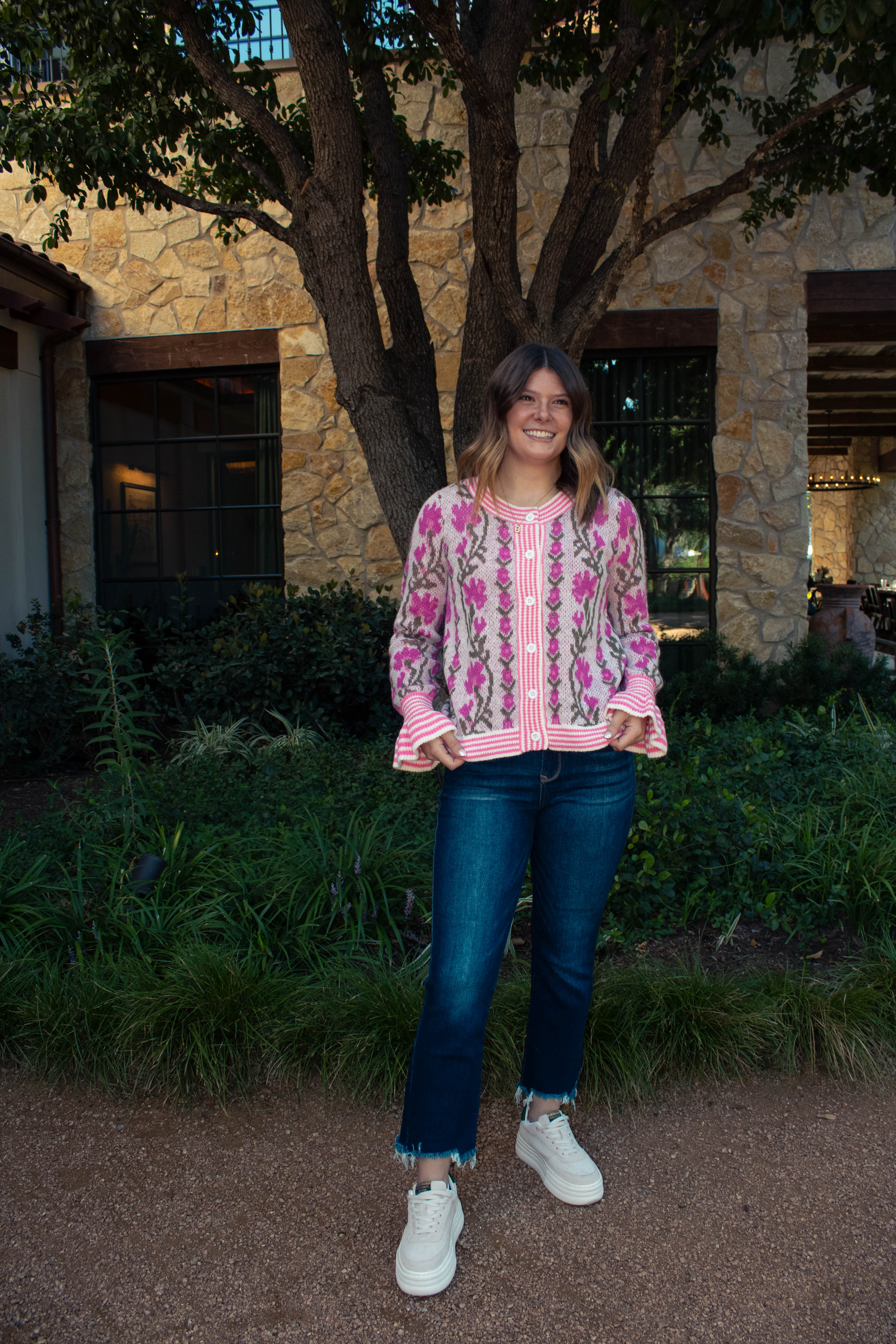 Floral sweater cardigan